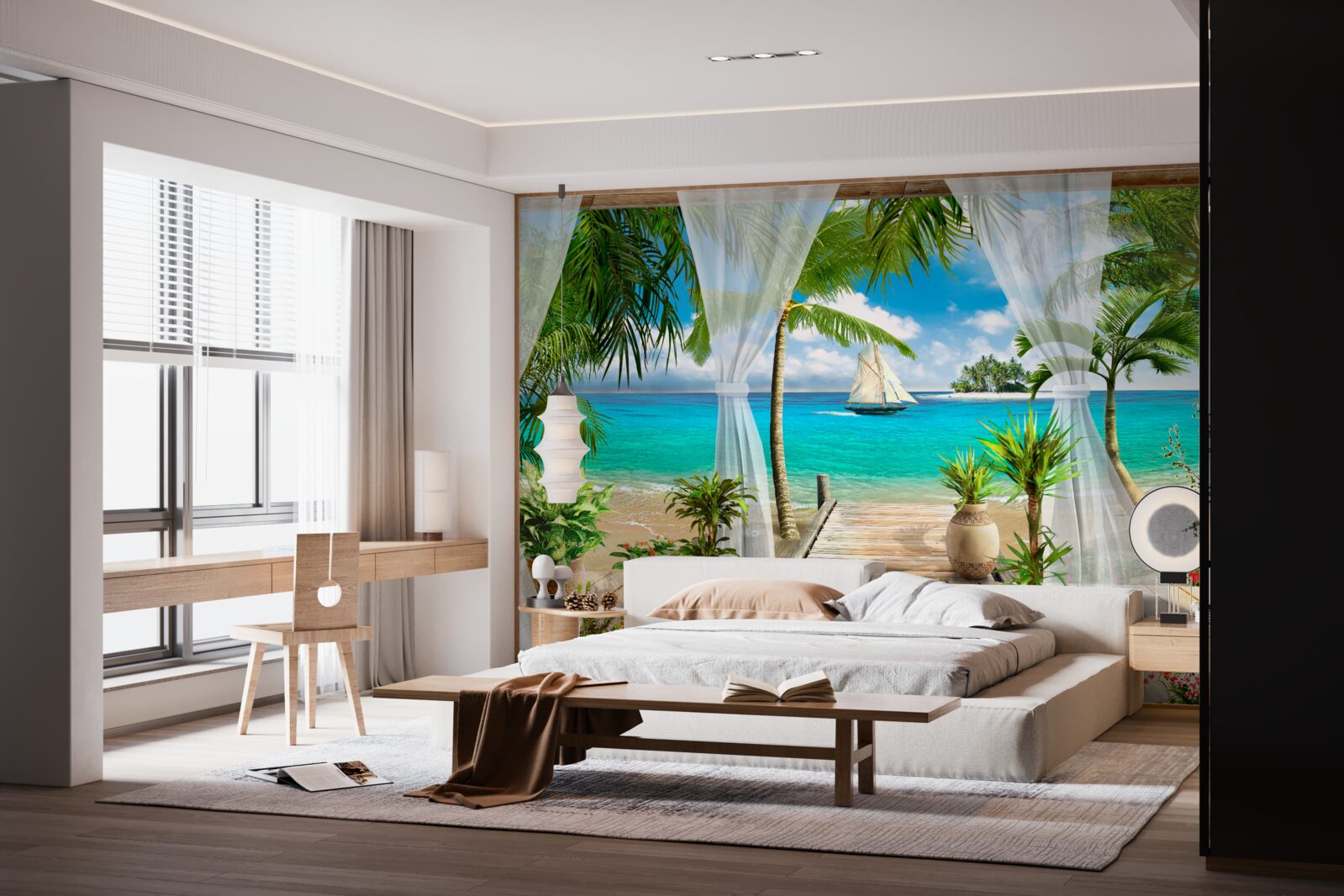 Fotobehang veranda dicht bij de oceaan