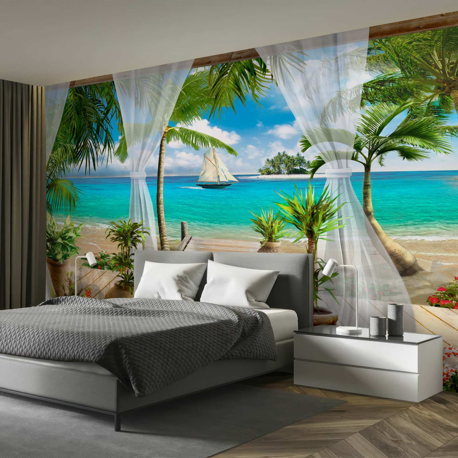 Fotobehang veranda dicht bij de oceaan