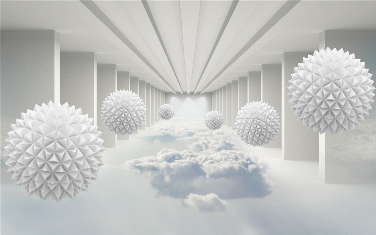Fotobehang ballen boven de wolken