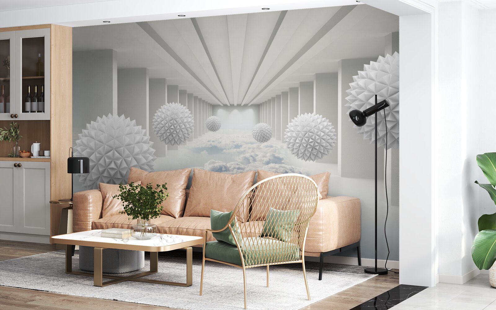 Fotobehang ballen boven de wolken