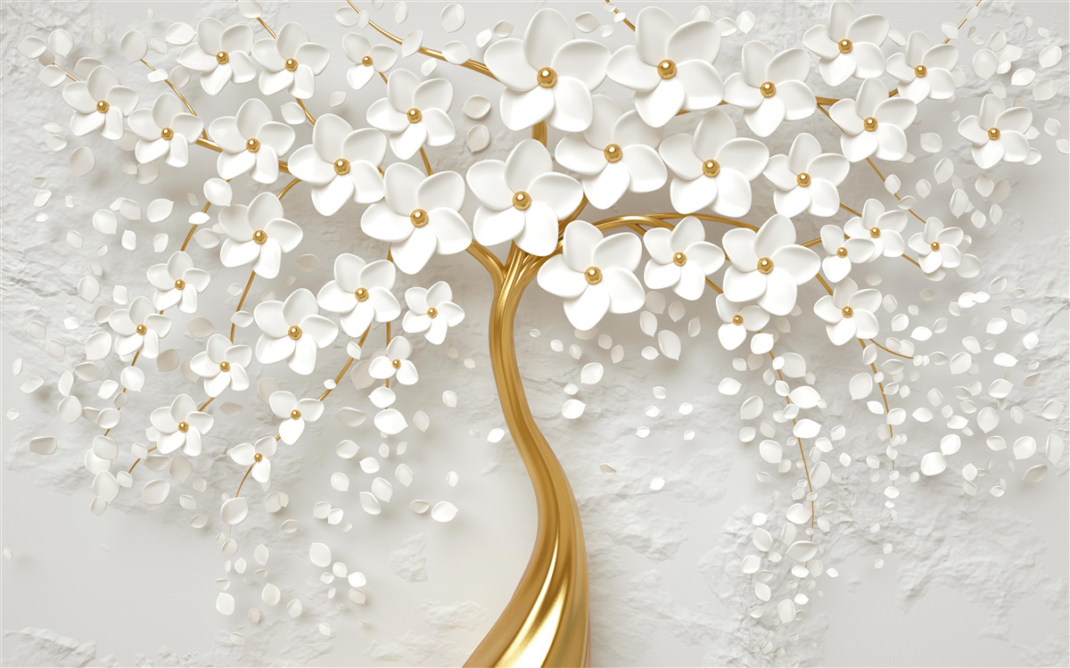 Fotobehang witte boom