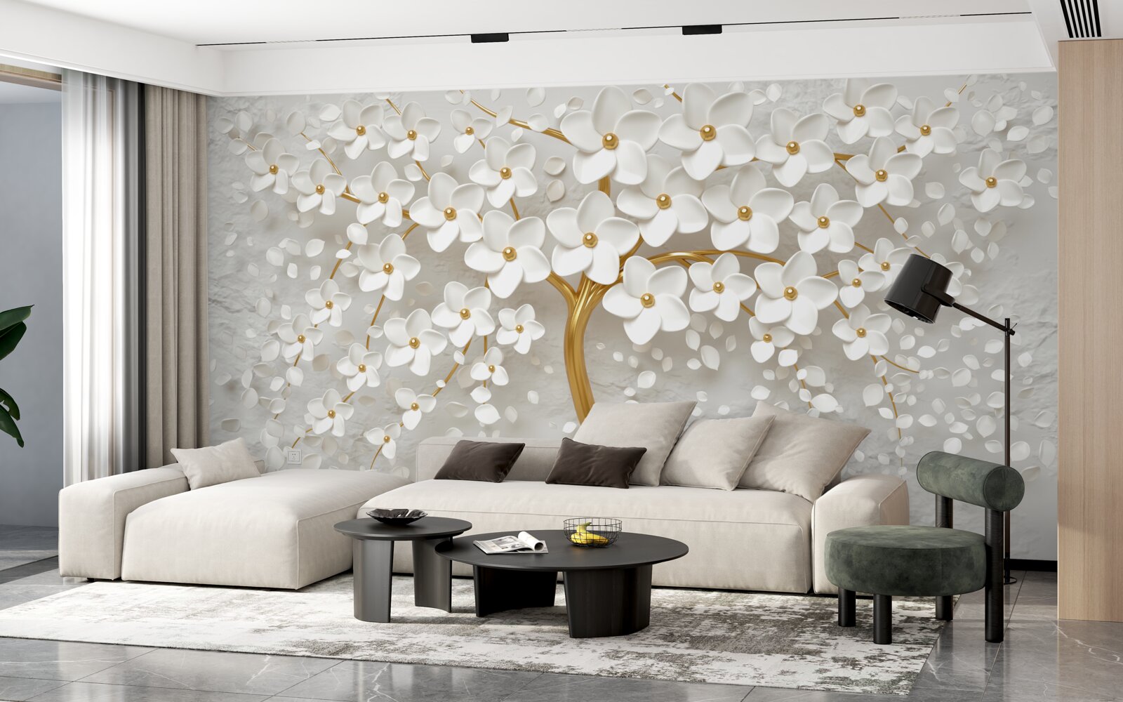 Fotobehang witte boom