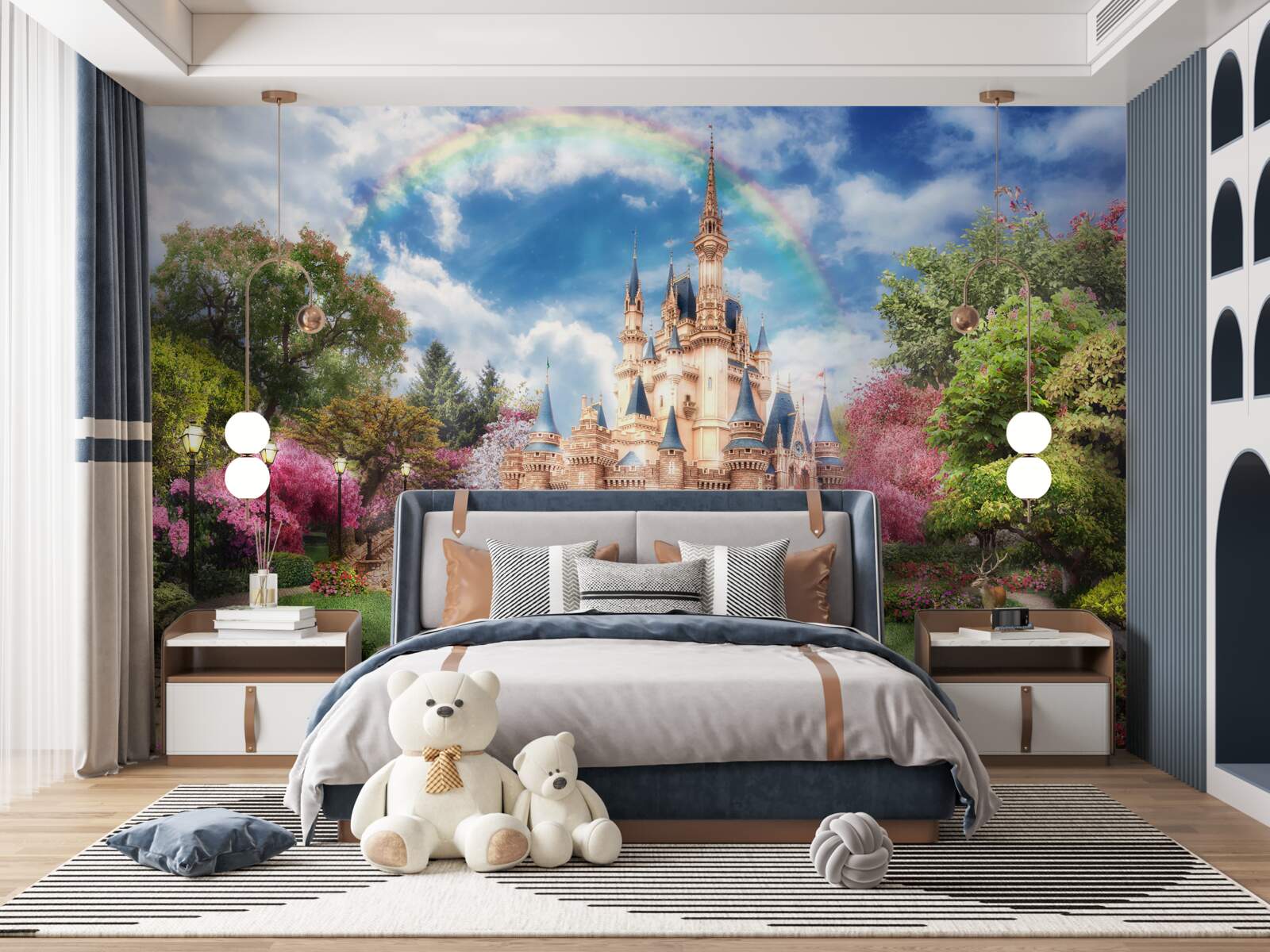 Fotobehang tuinkasteel