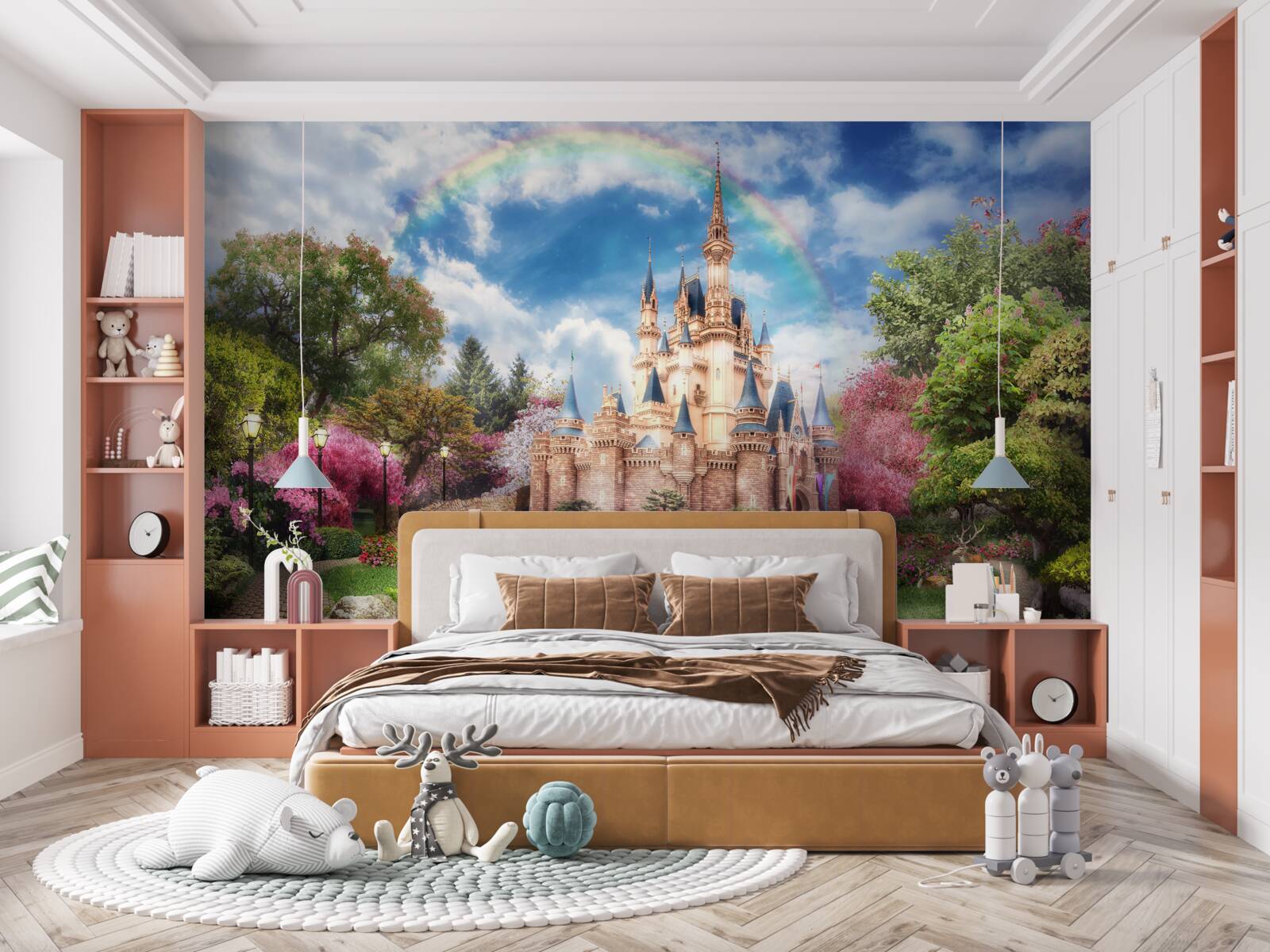 Fotobehang tuinkasteel