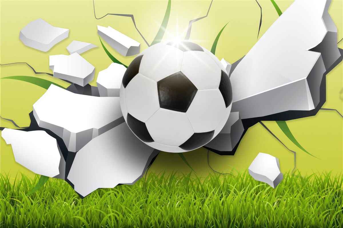 Fotobehang lucky strike op de bal