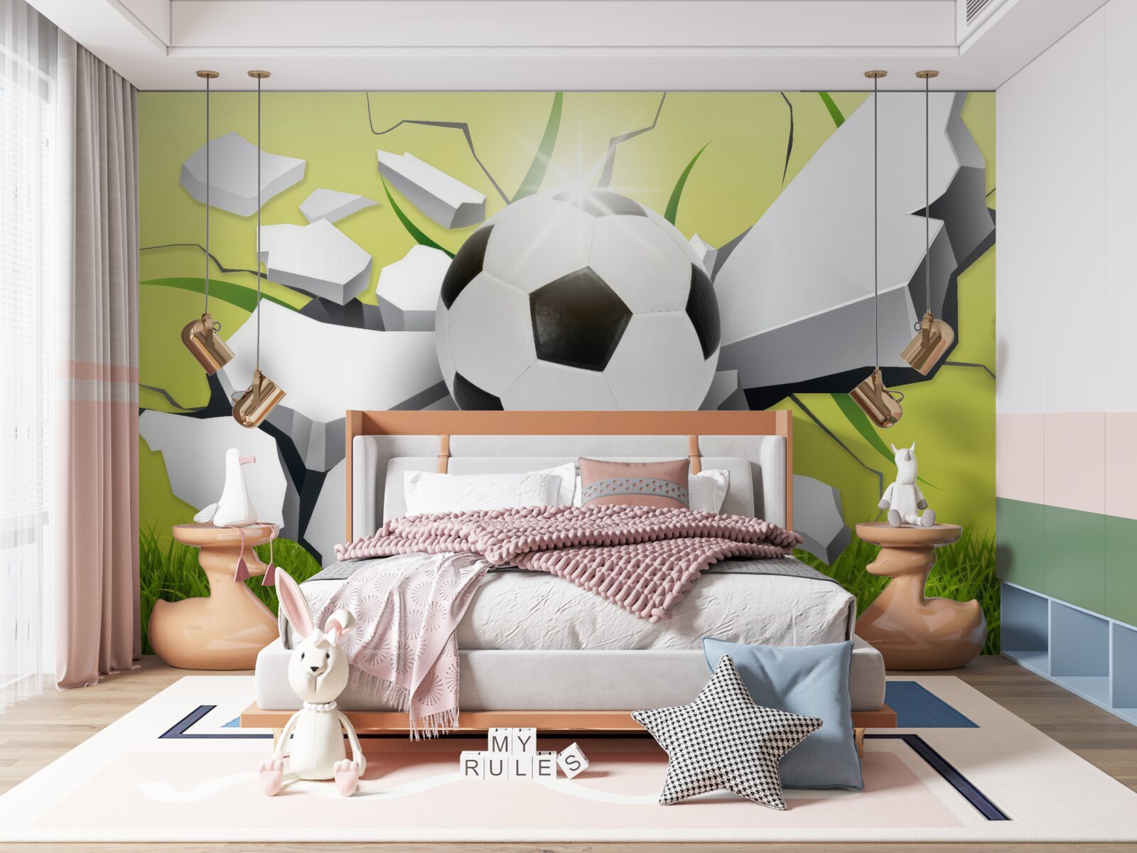 Fotobehang lucky strike op de bal