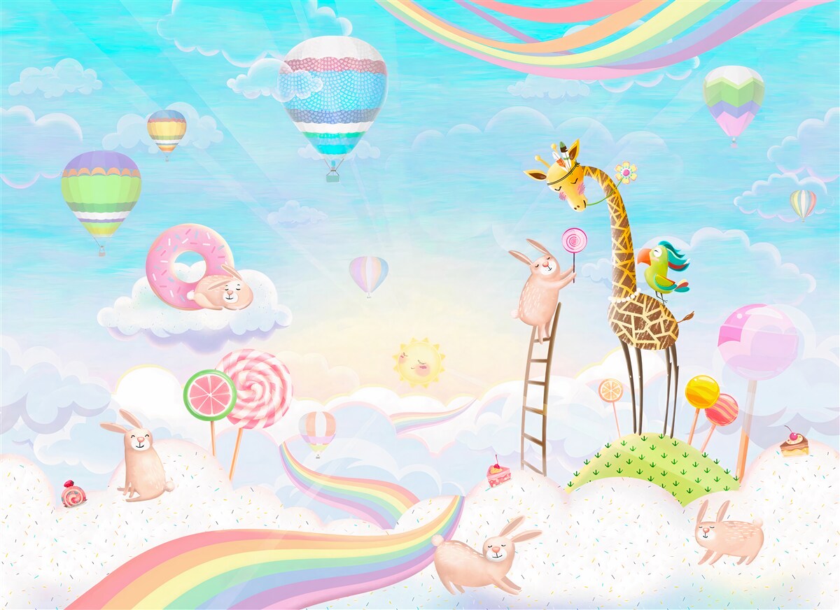 Fotobehang giraffe met giraffen
