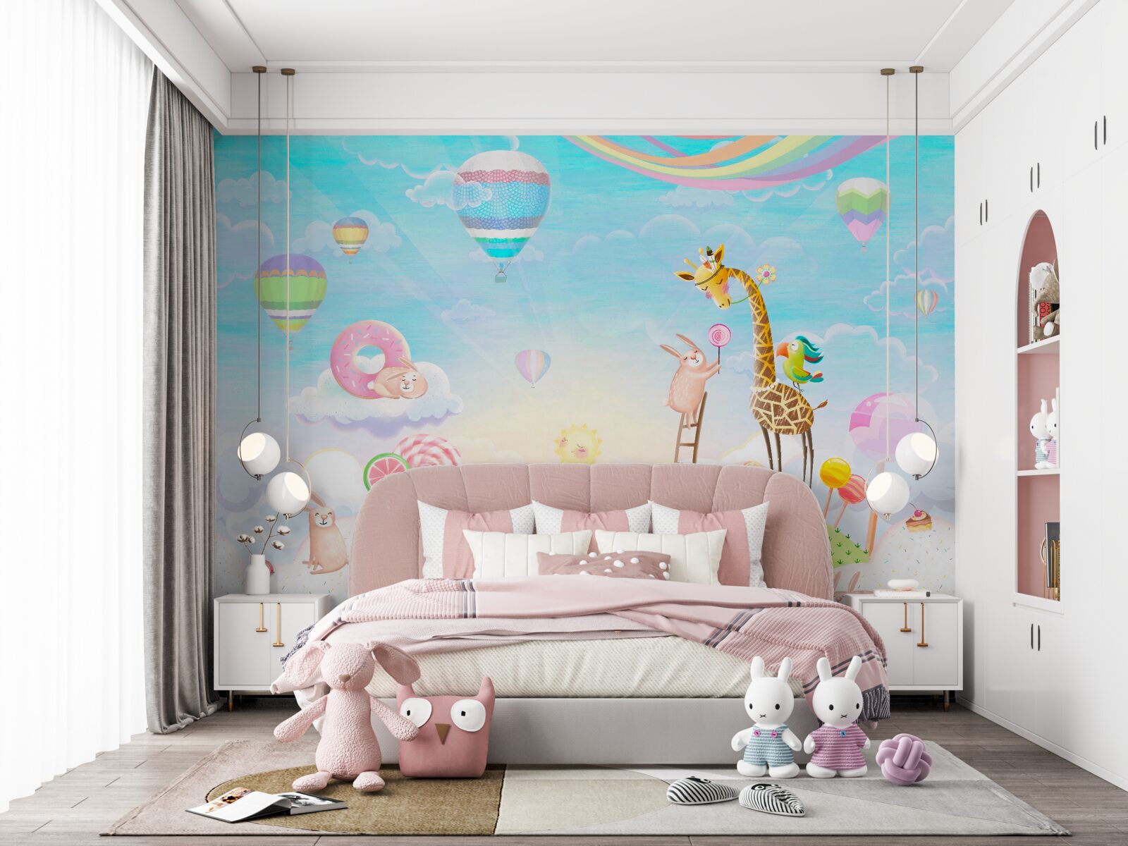Fotobehang giraffe met giraffen