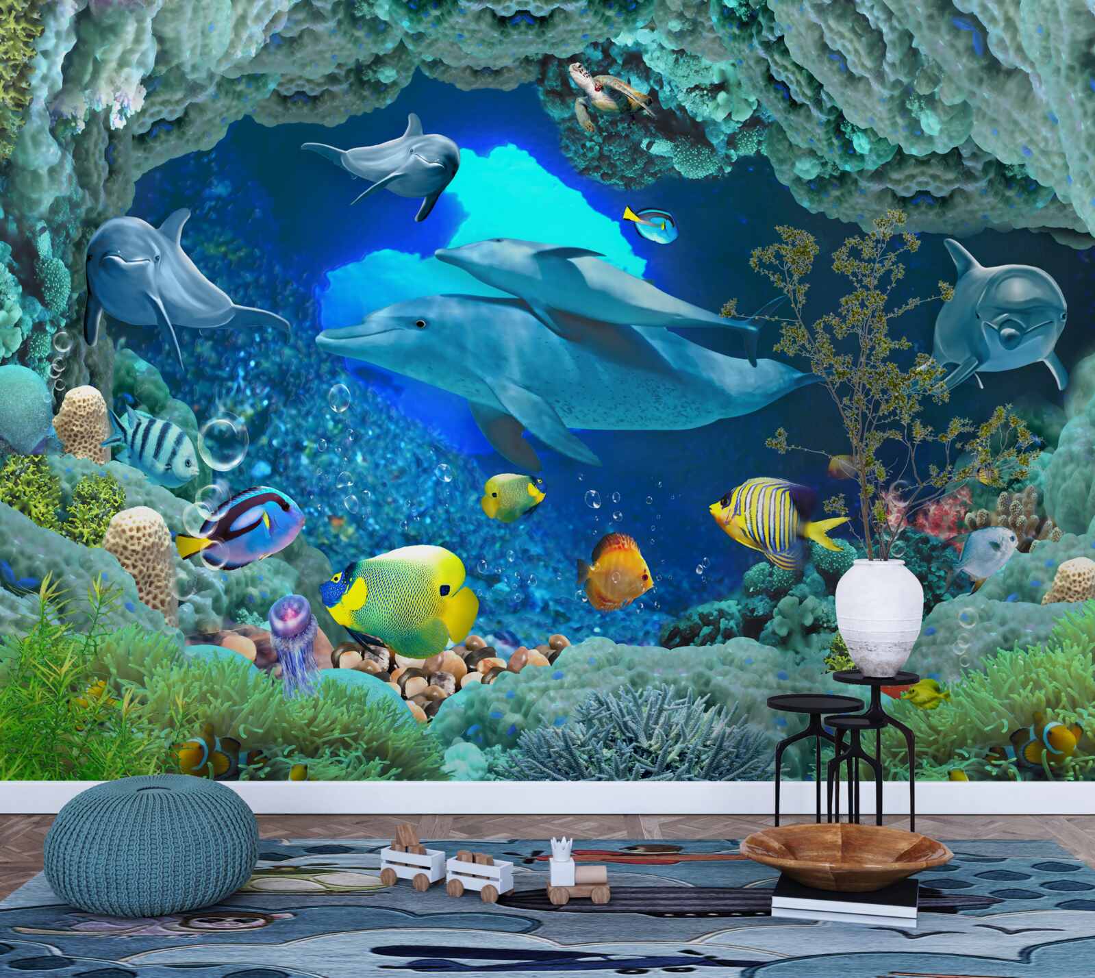 Fotobehang wand- en zoetwateraquaria