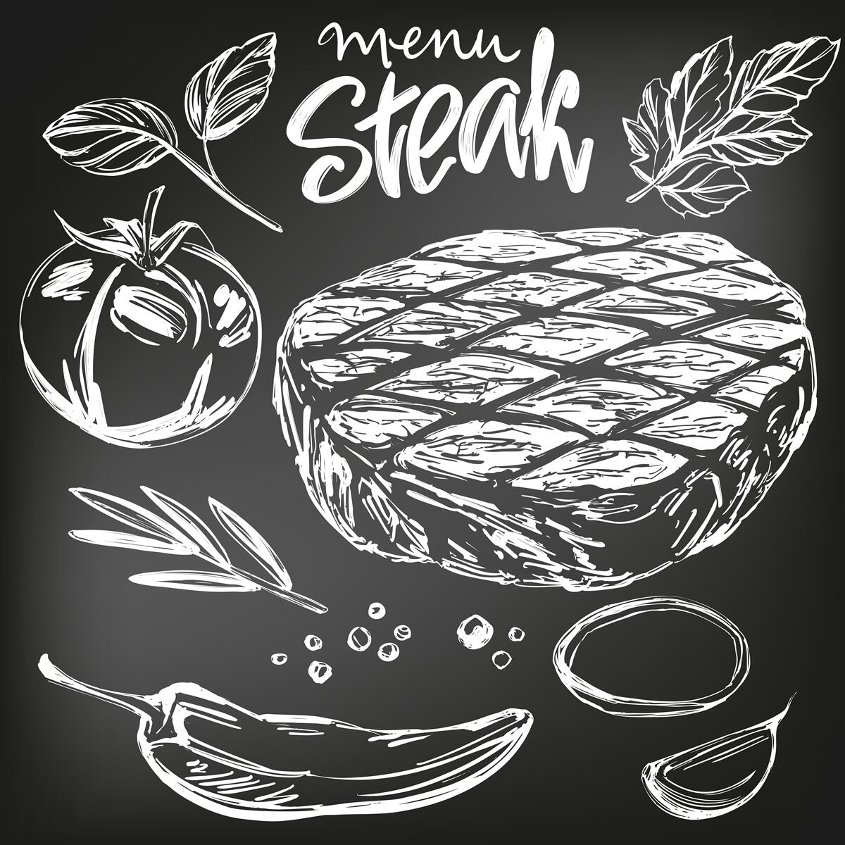 Fotobehang gekruide steak