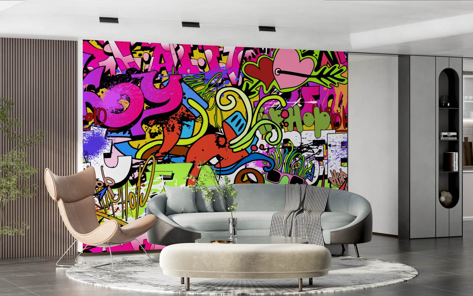 Fotobehang graffiti op straat