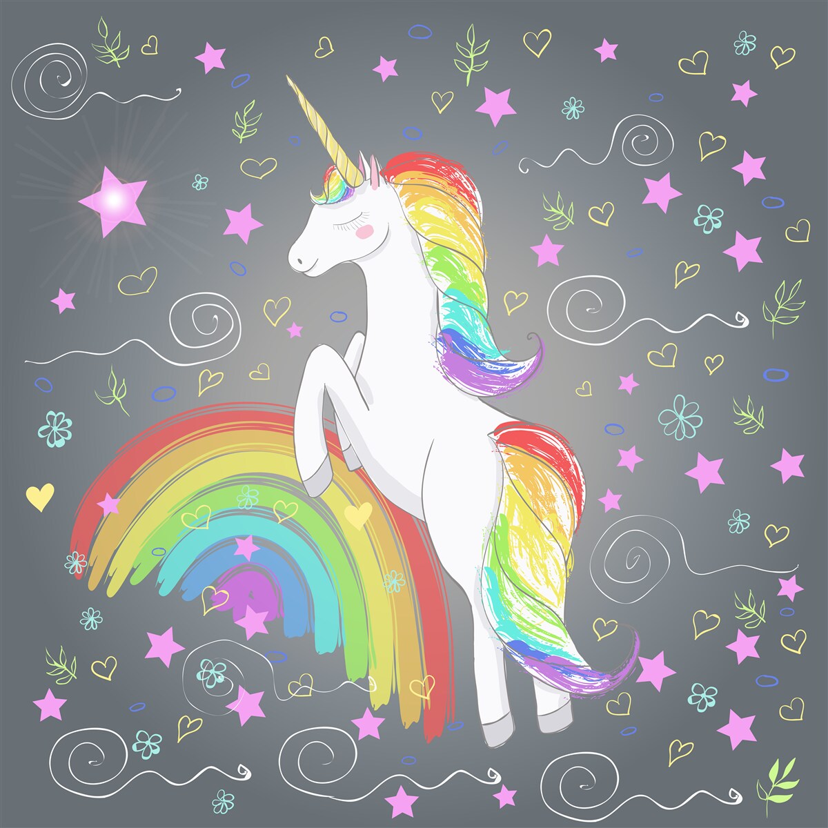 Fotobehang regenboog eenhoorn