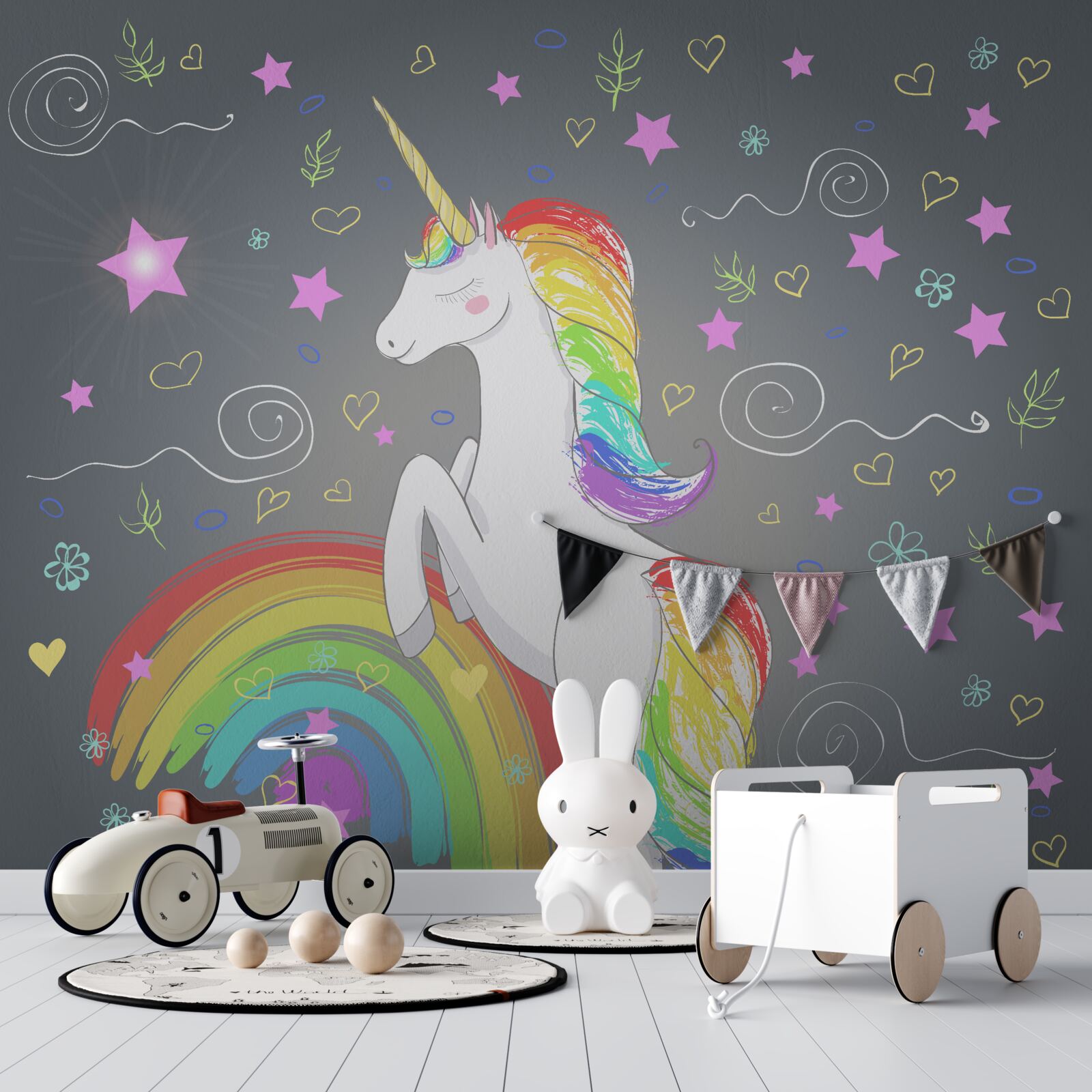 Fotobehang regenboog eenhoorn