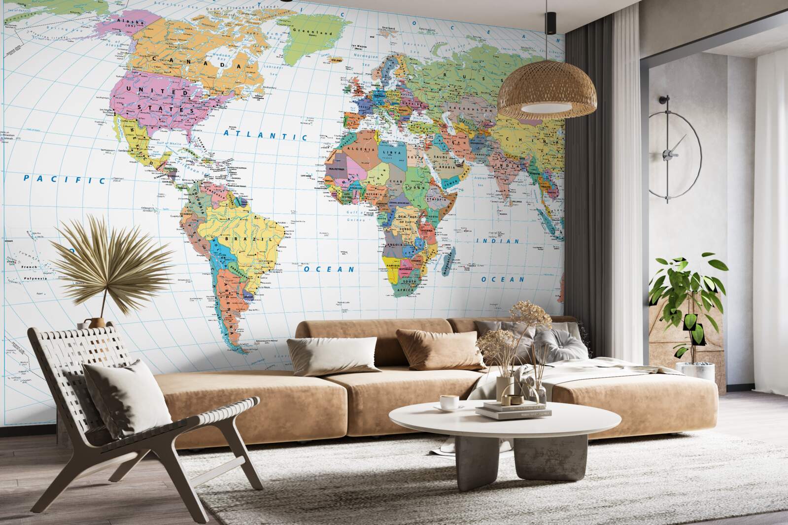 Fotobehang geopolitieke wereldkaart