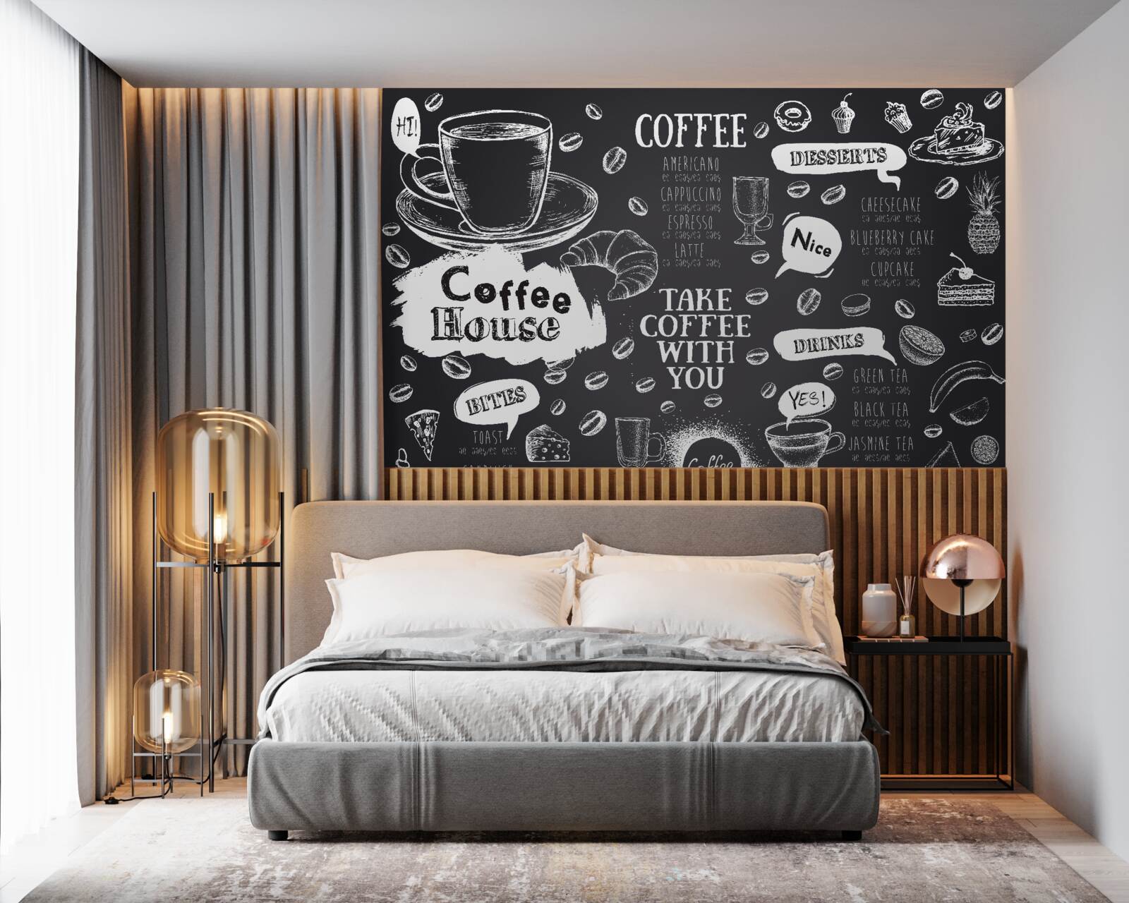 Fotobehang cafetaria menu