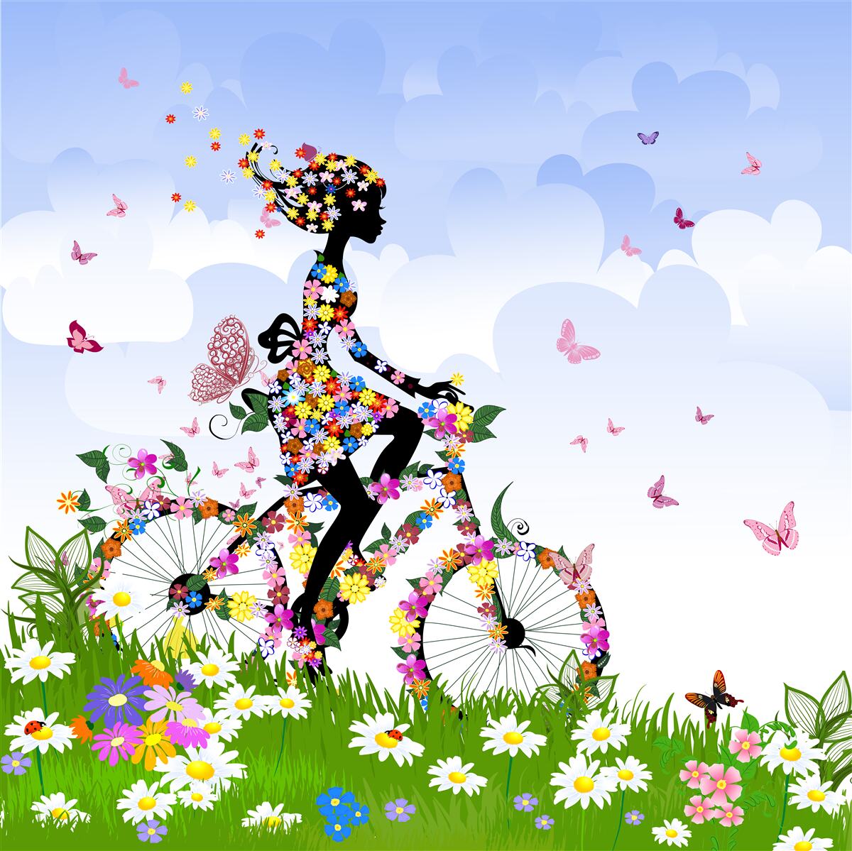 Fotobehang fietser