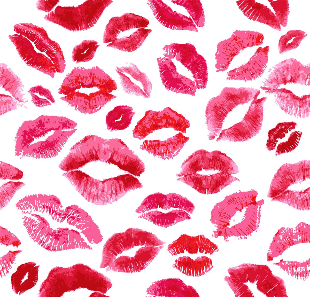 Fotobehang sporen van scharlaken lippenstift