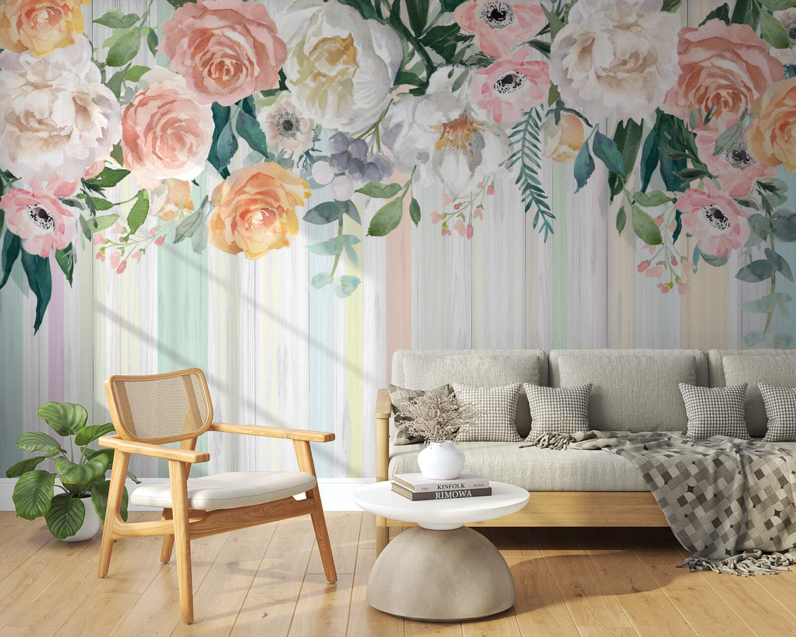Fotobehang omgekeerde rozenknoppen