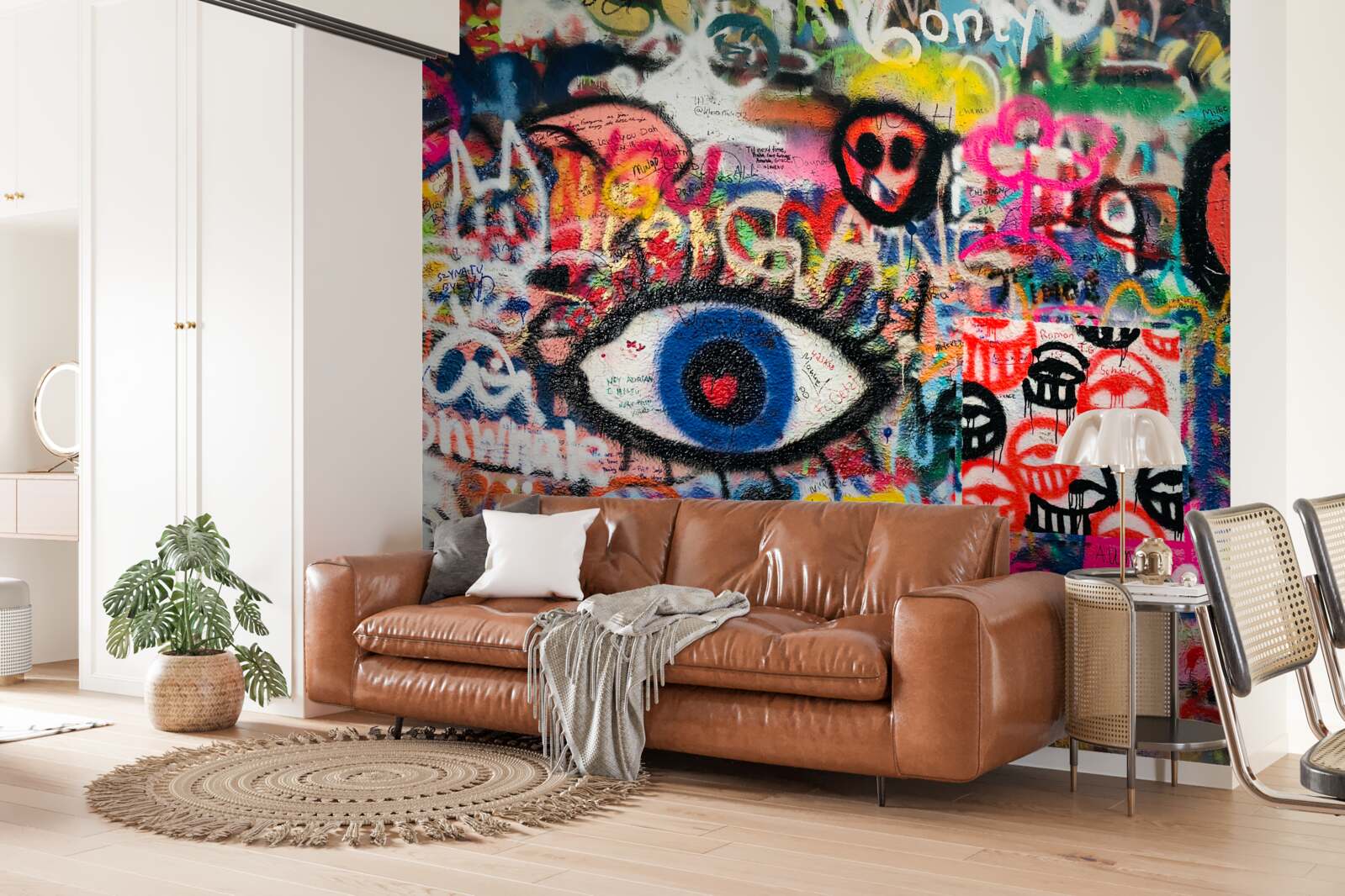 Fotobehang regenboog graffiti composities