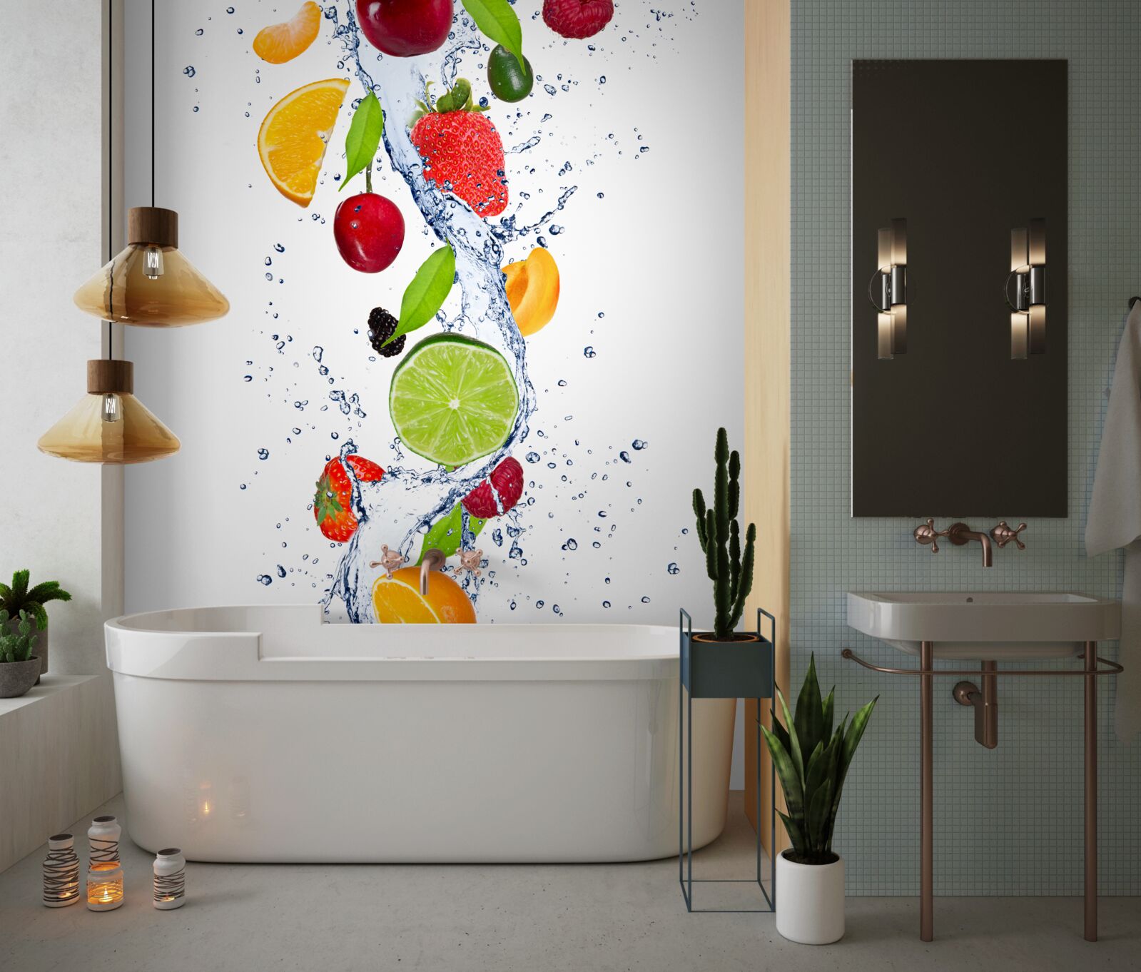 Fotobehang water en vruchtendrank