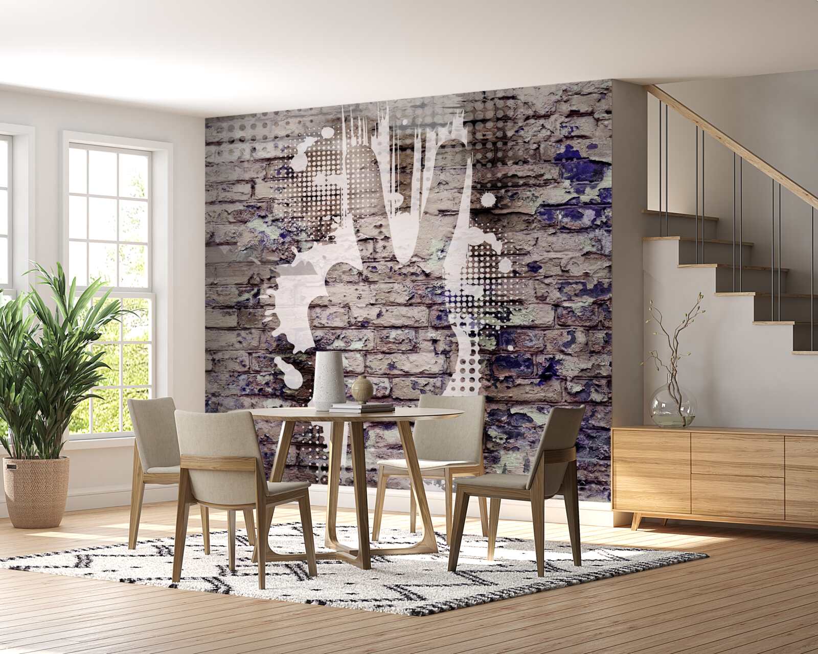 Fotobehang de schaduw van een hand op de muur