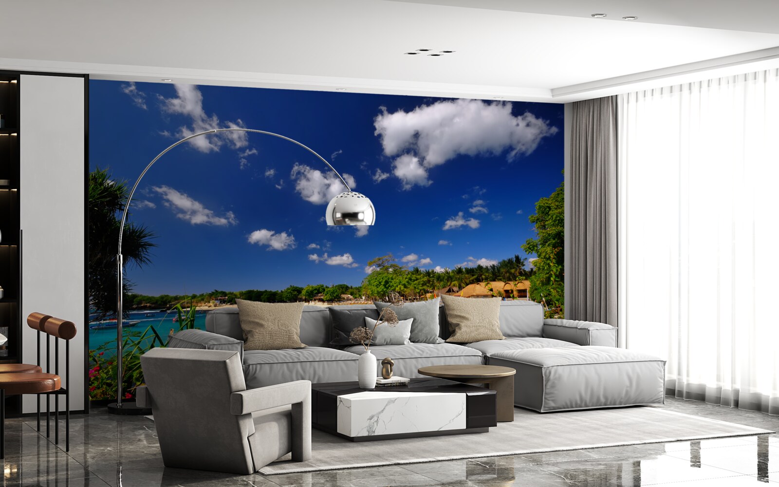 Fotobehang rustige zomerkust van het eiland