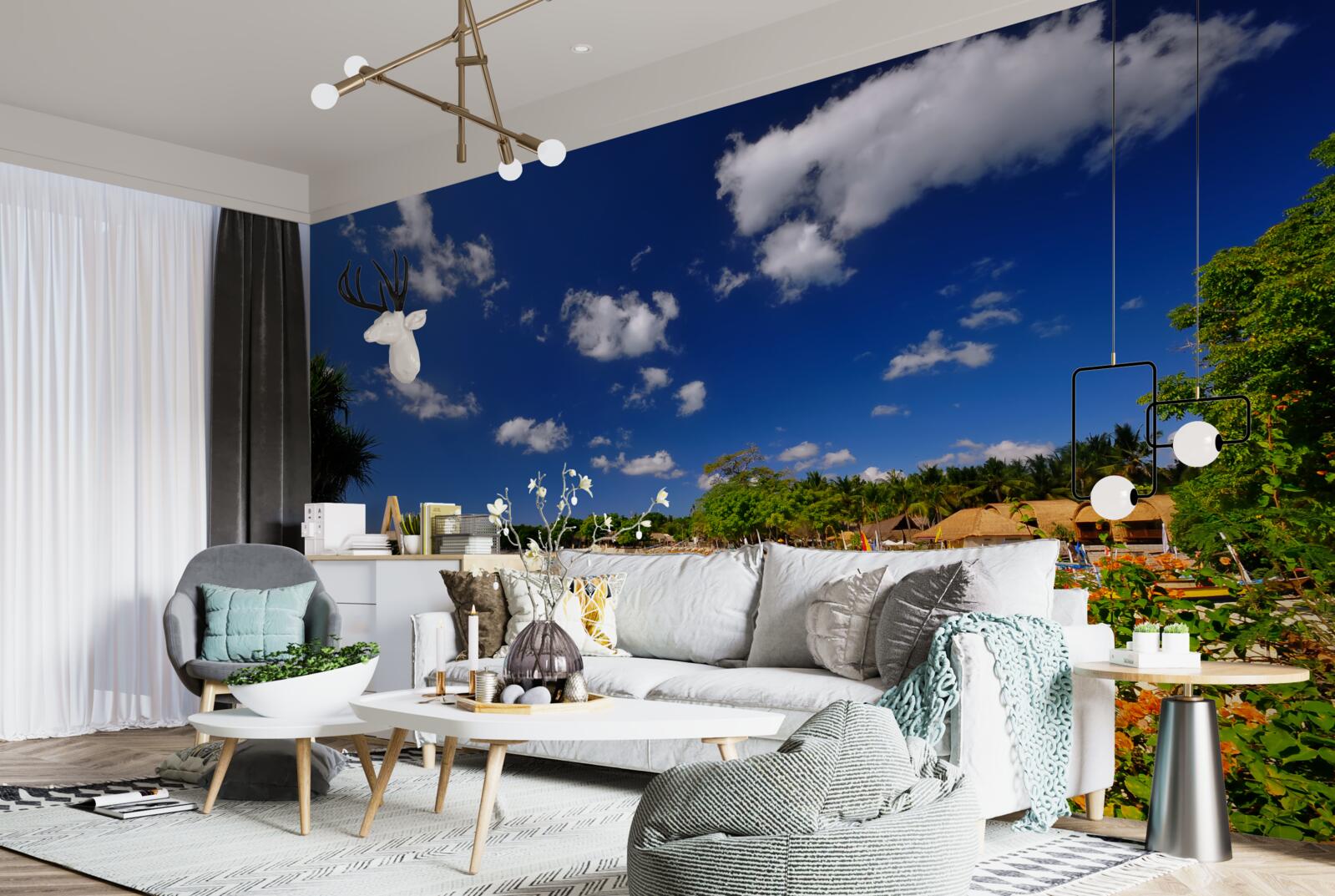 Fotobehang rustige zomerkust van het eiland