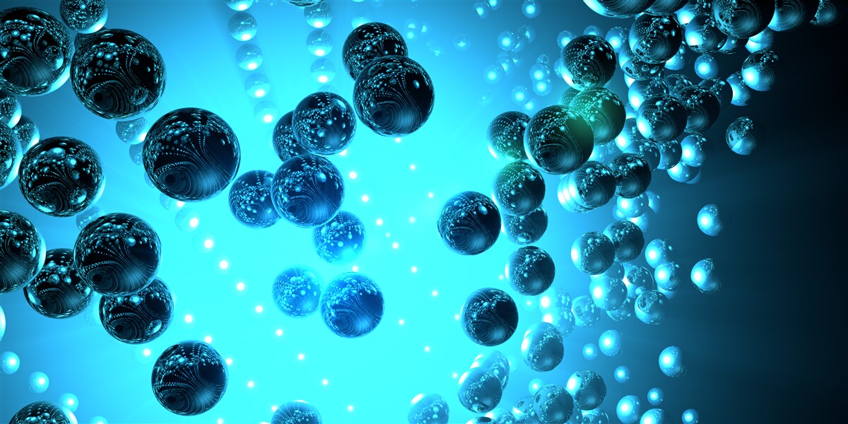 Fotobehang water in een glas bestaat uit moleculen