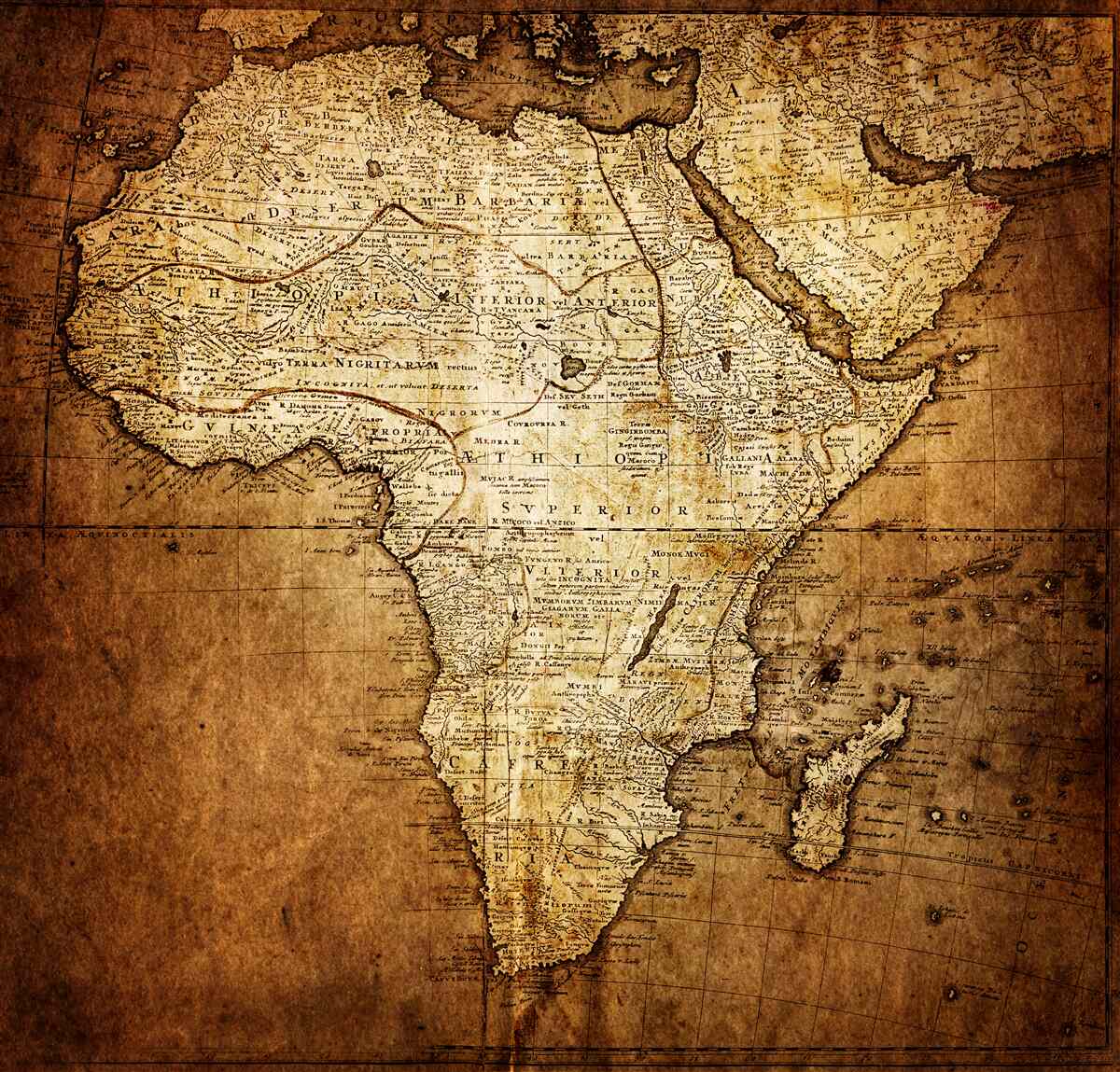 Fotobehang de grote omvang van afrika op de kaart