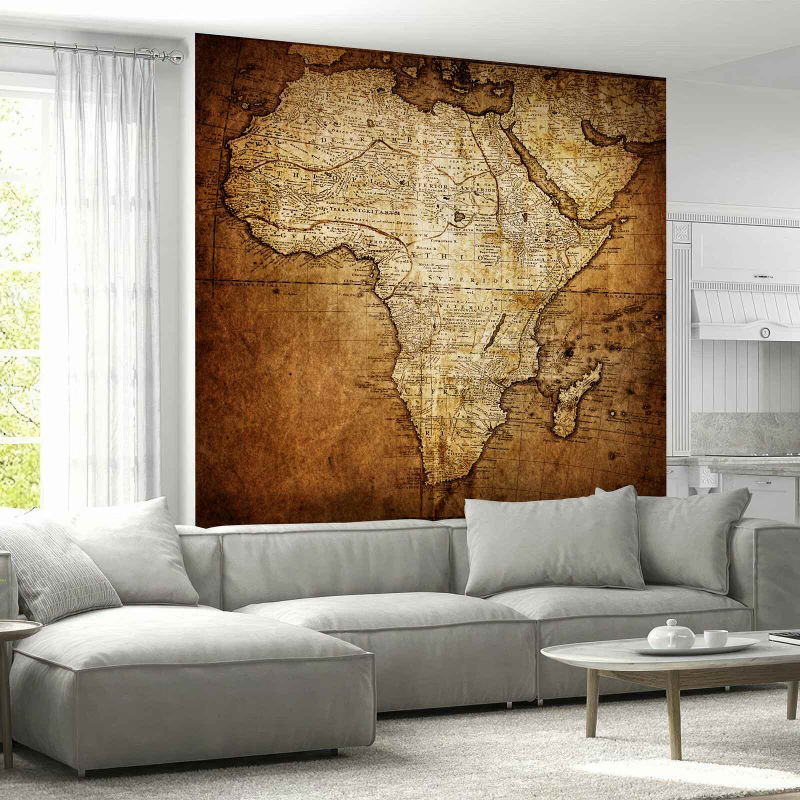 Fotobehang de grote omvang van afrika op de kaart