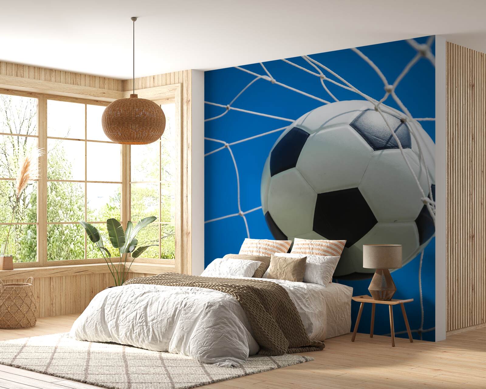 Fotobehang bal in doel