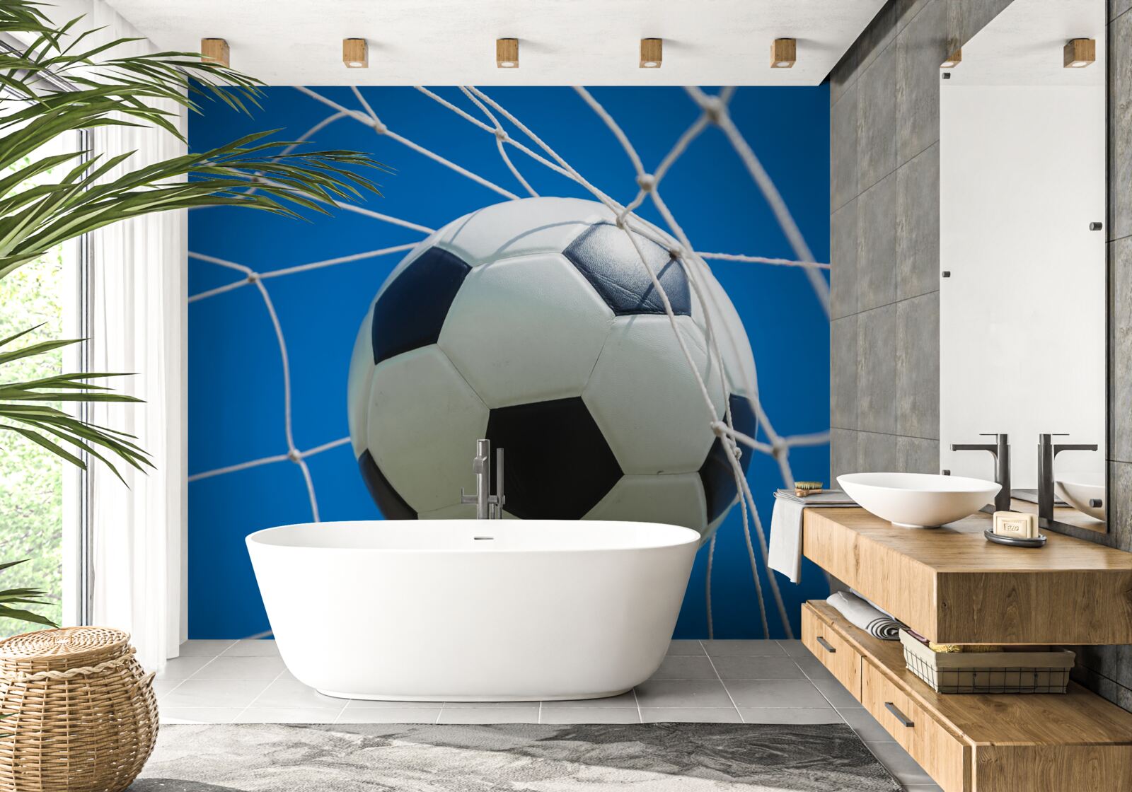 Fotobehang bal in doel