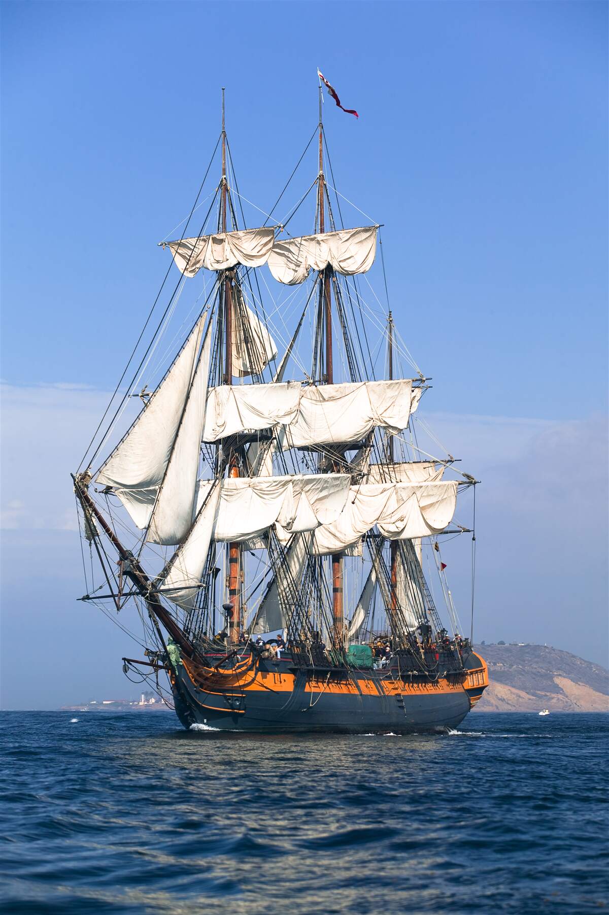 Fotobehang groot zeilschip wachtend op de wind