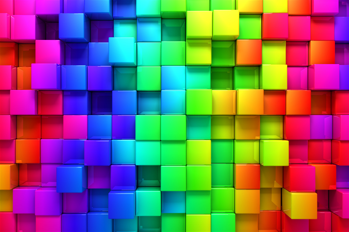 Fotobehang 3D kubussen in rijke kleuren