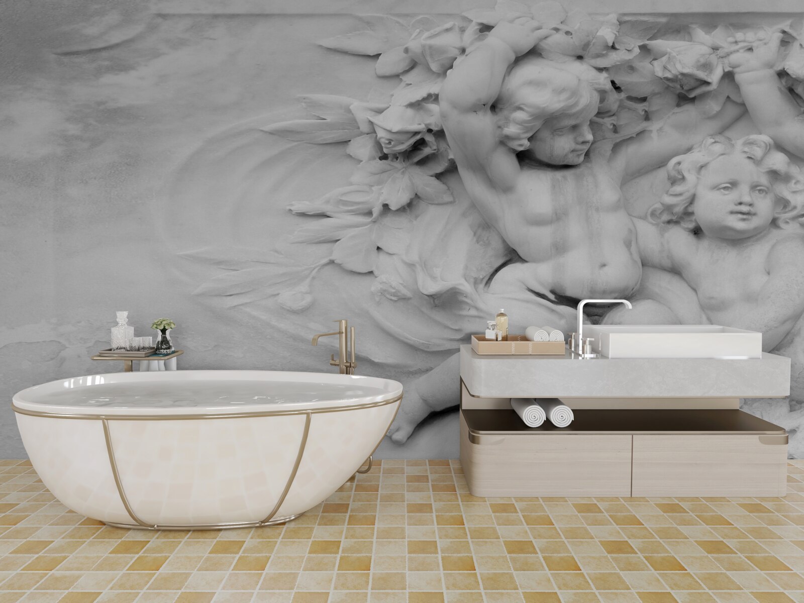 Fotobehang beeld van engelenjongens