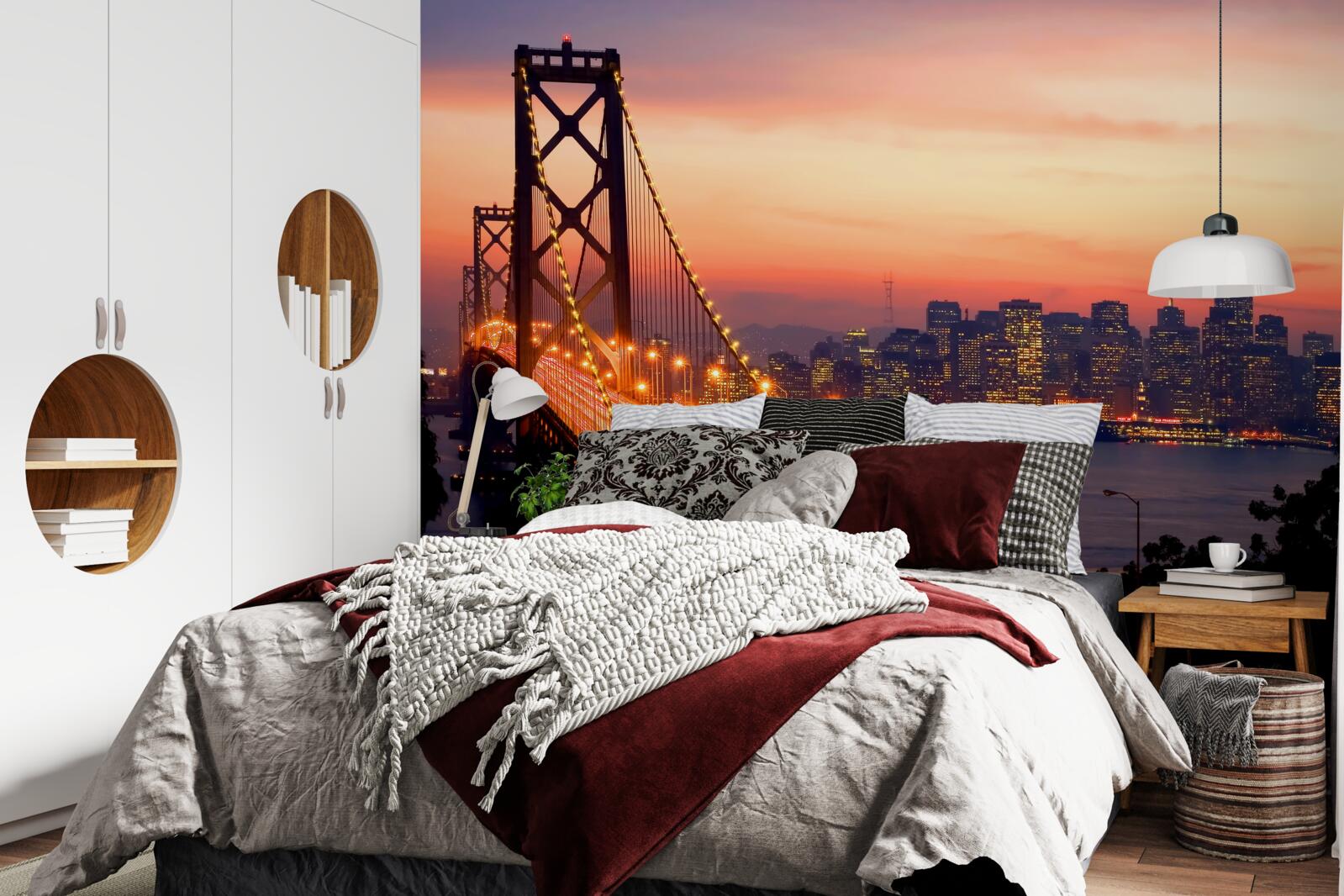 Fotobehang san francisco is verlicht