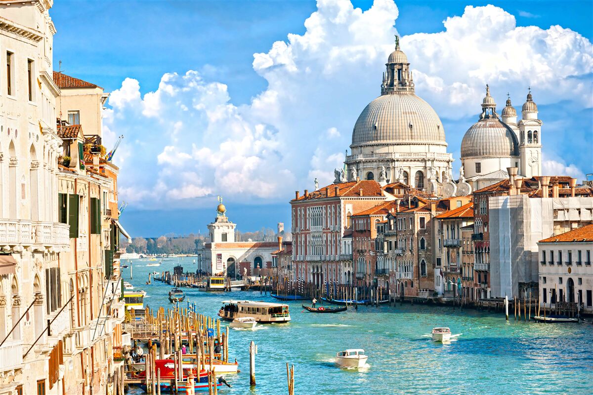 Fotobehang panoramisch uitzicht op venetië