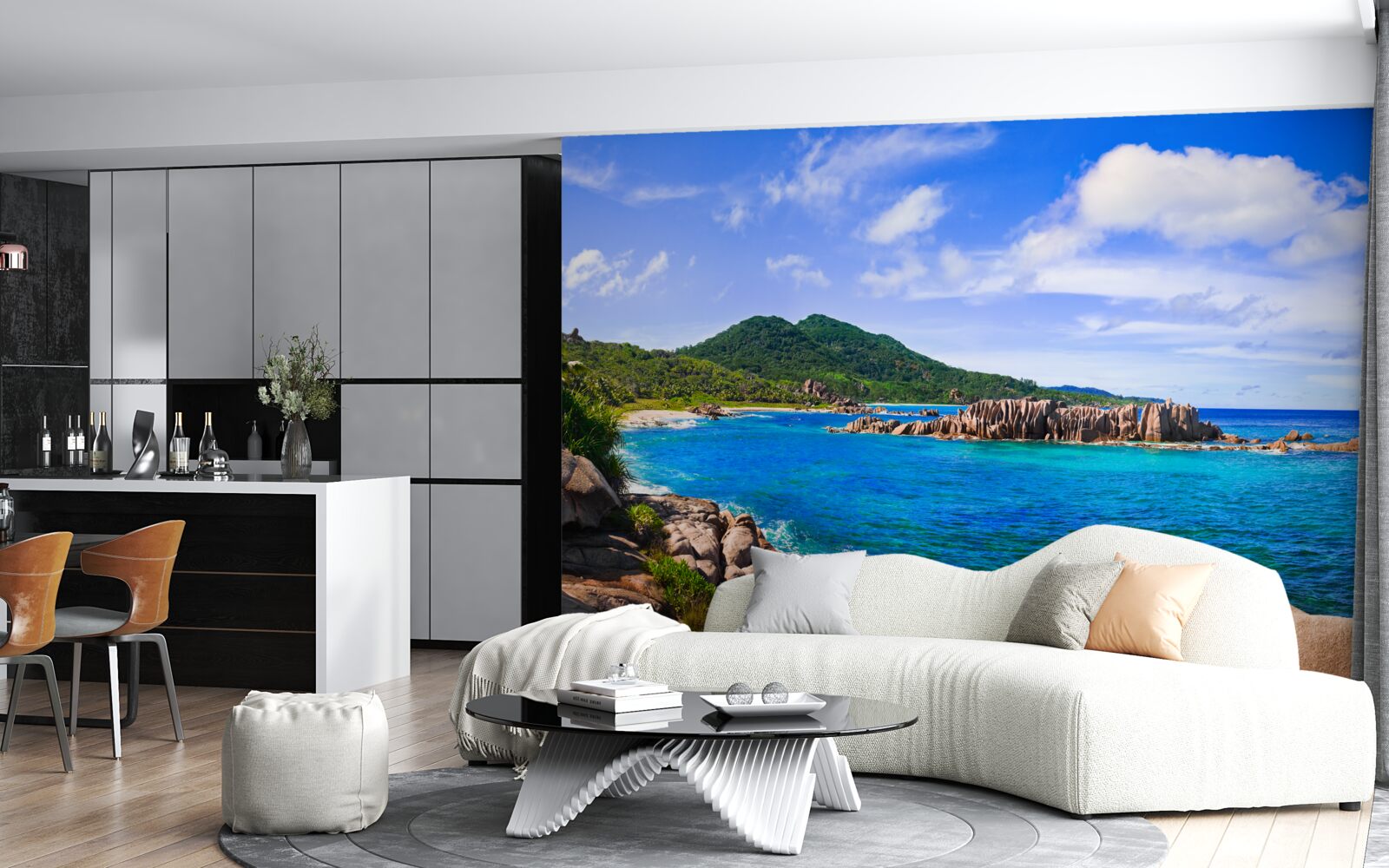 Fotobehang smaragdgroene eilanden en blauwe oceaan