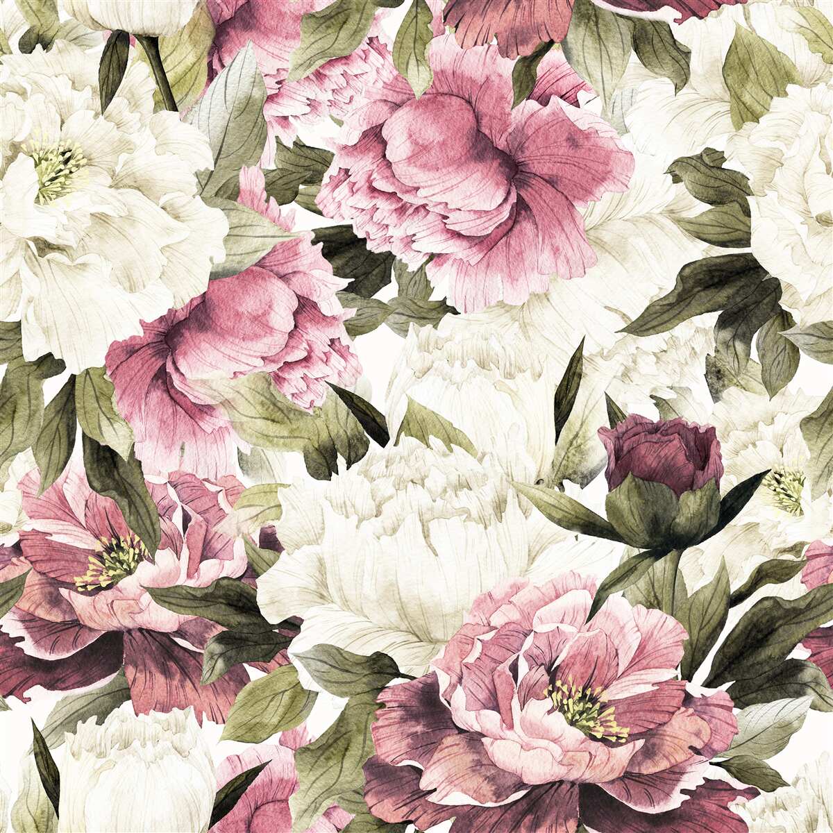Fotobehang zachte witte en roze bloemen bloeiden op de takken van de boom