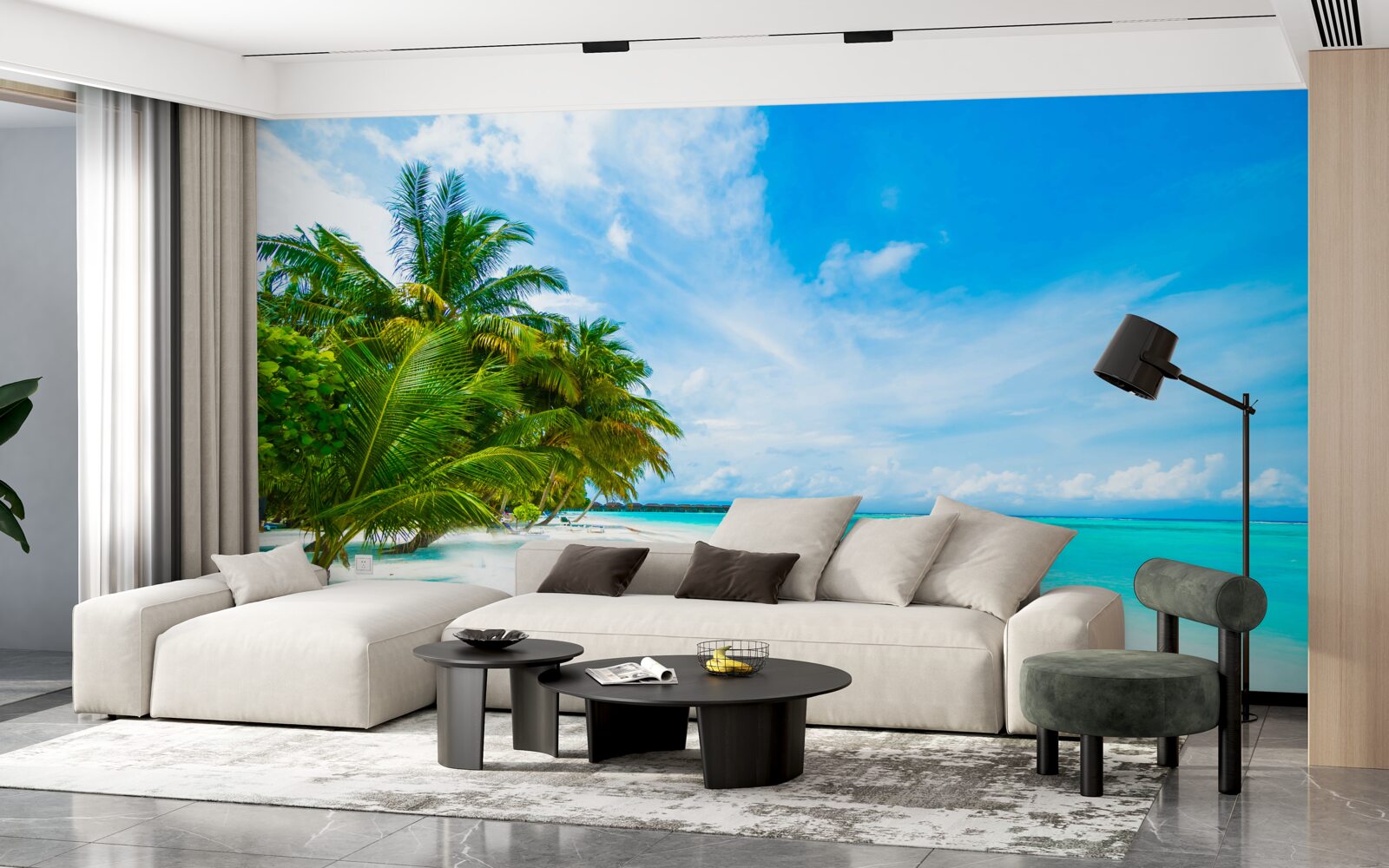 Fotobehang zandstranden en turquoise oceaanwater