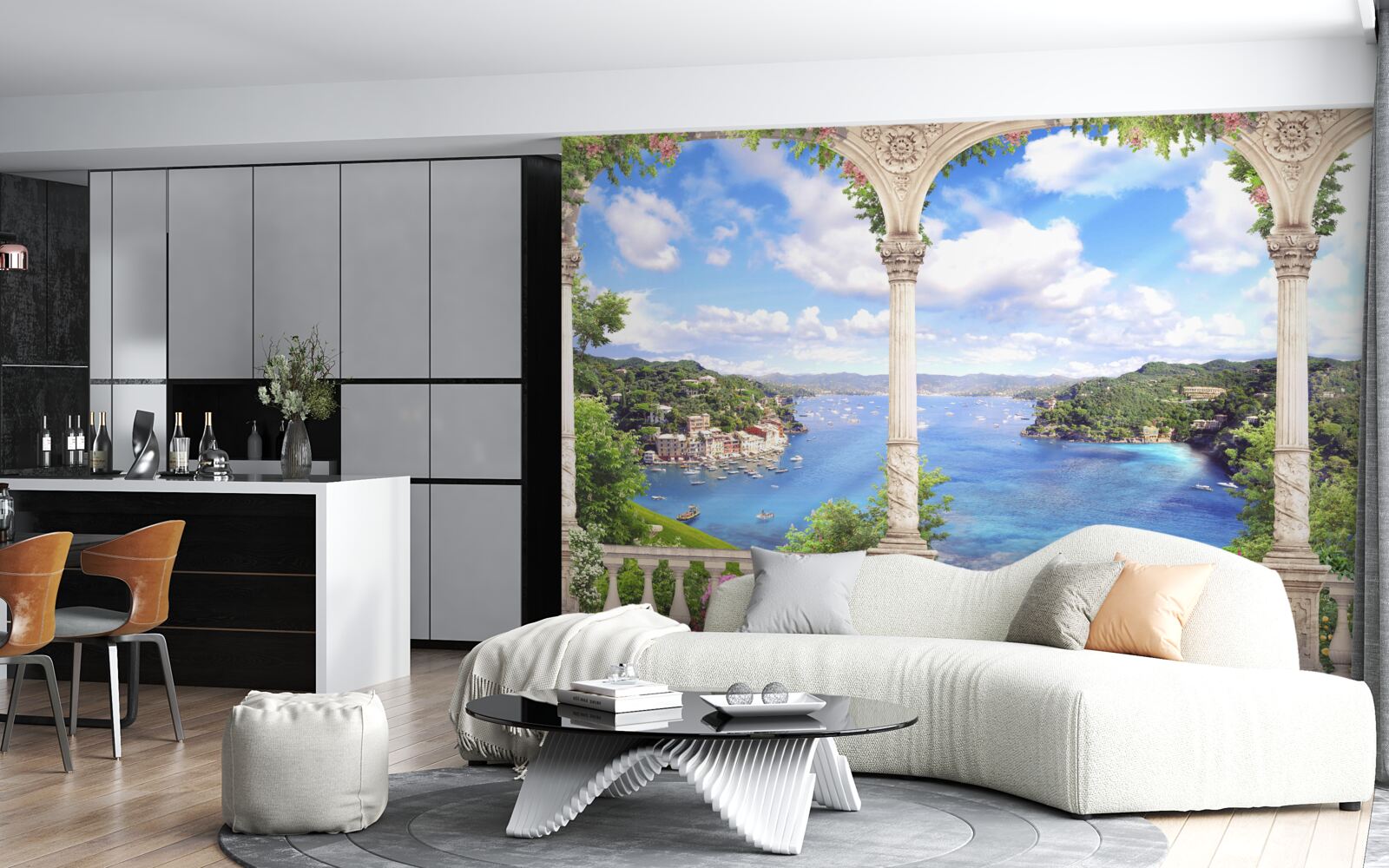 Fotobehang uitkijkplatform met prachtig uitzicht op de natuur