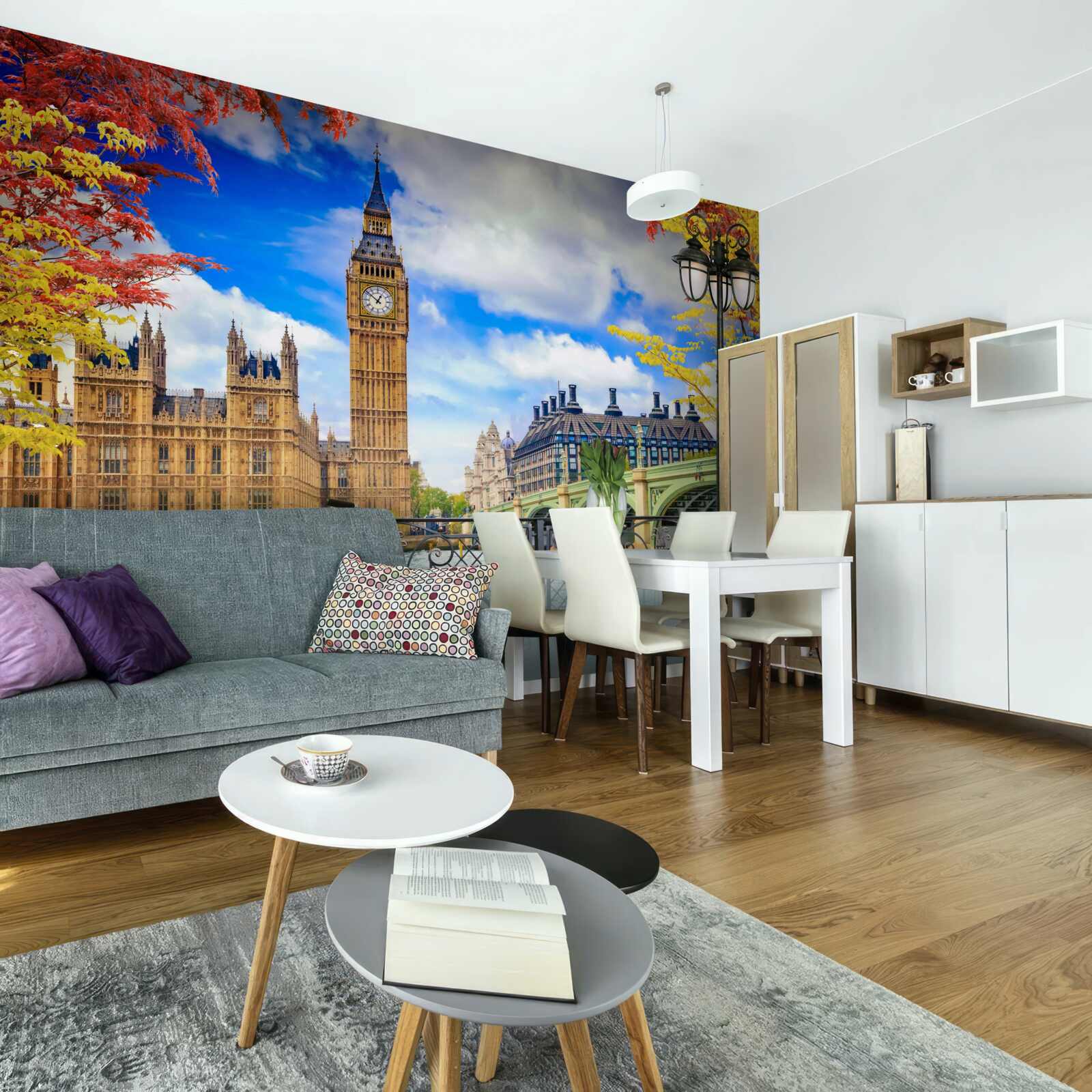 Fotobehang herfstbrug tussen de thames en big ben