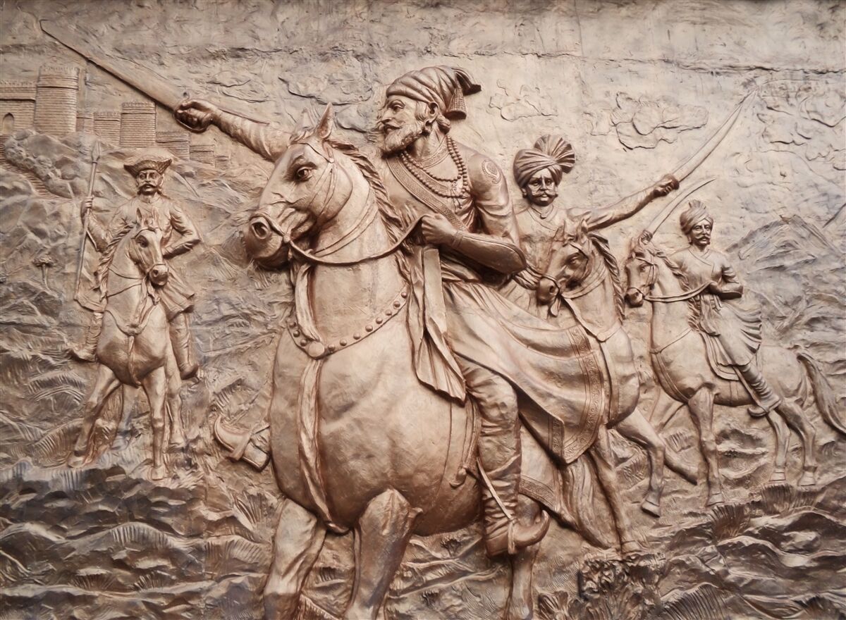 Fotobehang reliëf met krijgers te paard
