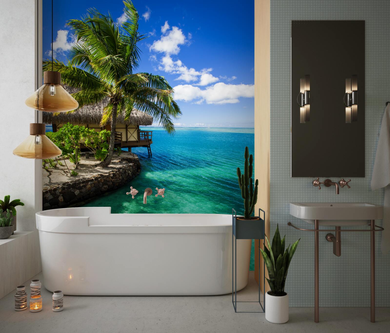 Fotobehang strandhuis in de maldiven