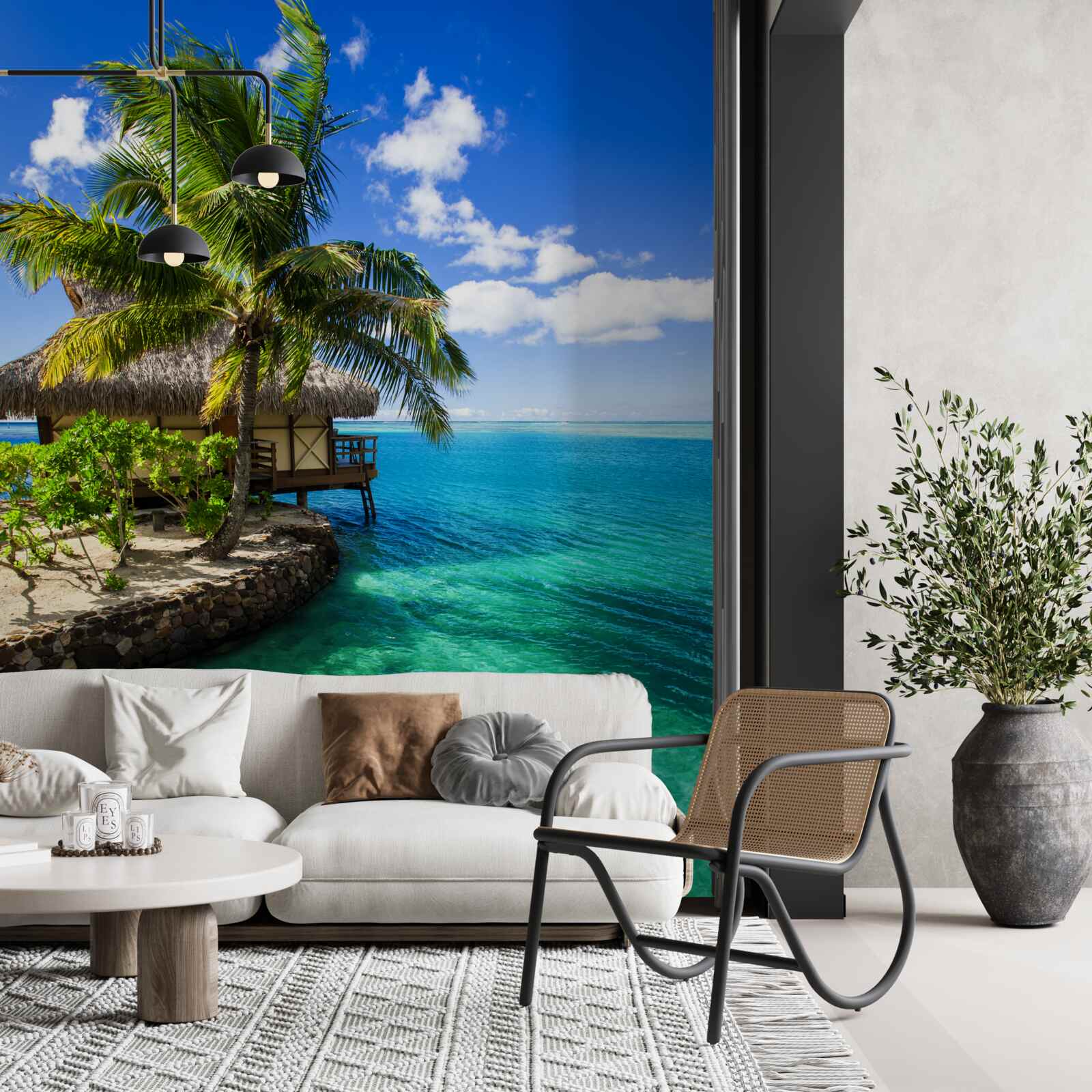 Fotobehang strandhuis in de maldiven