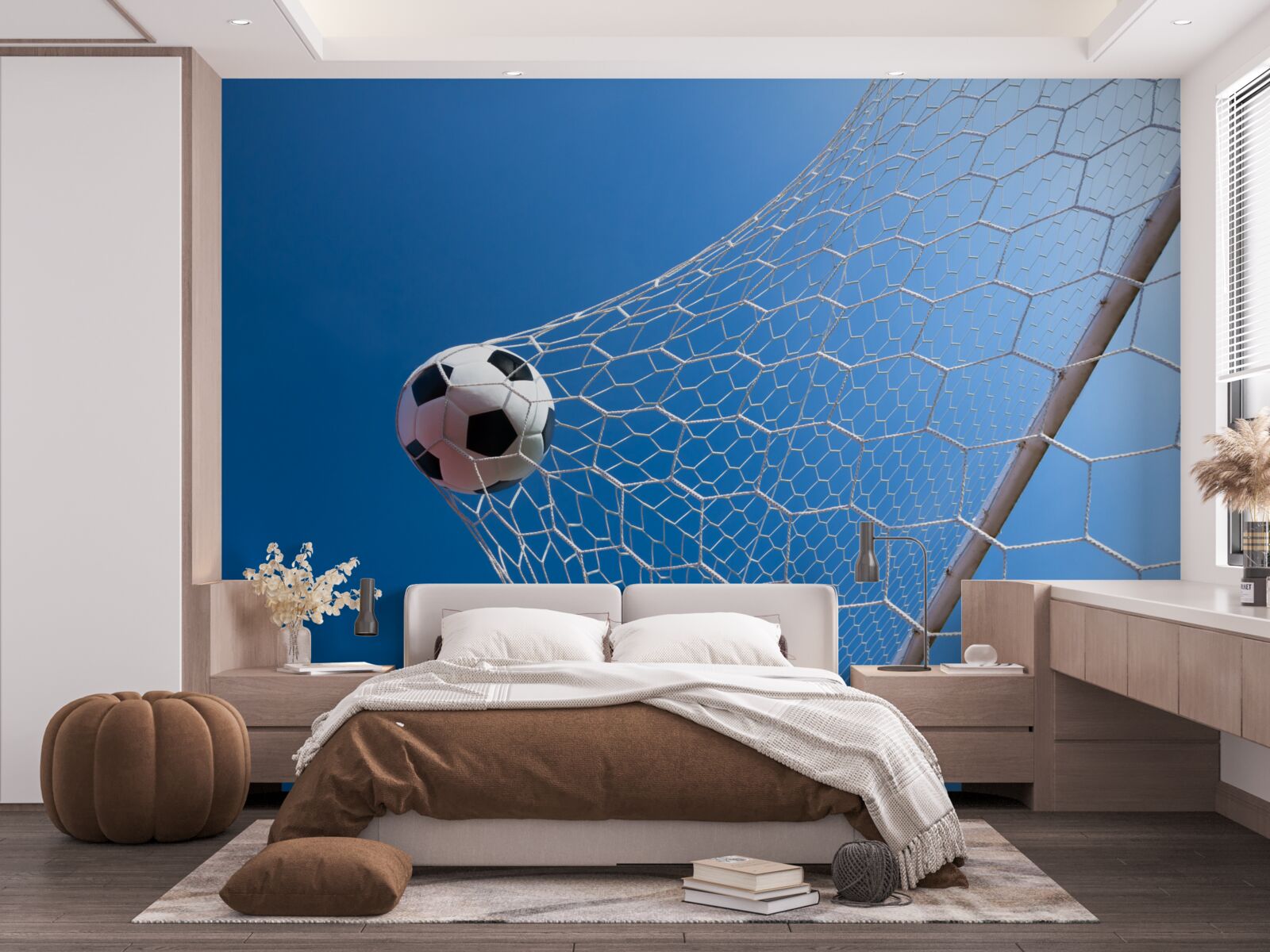 Fotobehang de bal ging in het net