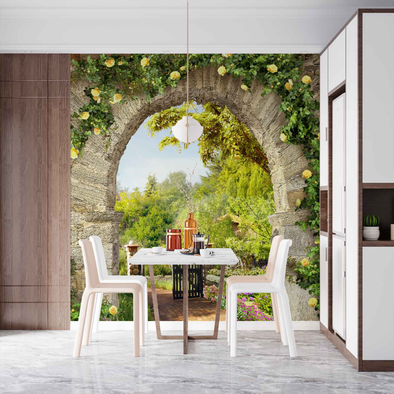 Fotobehang rozentuin
