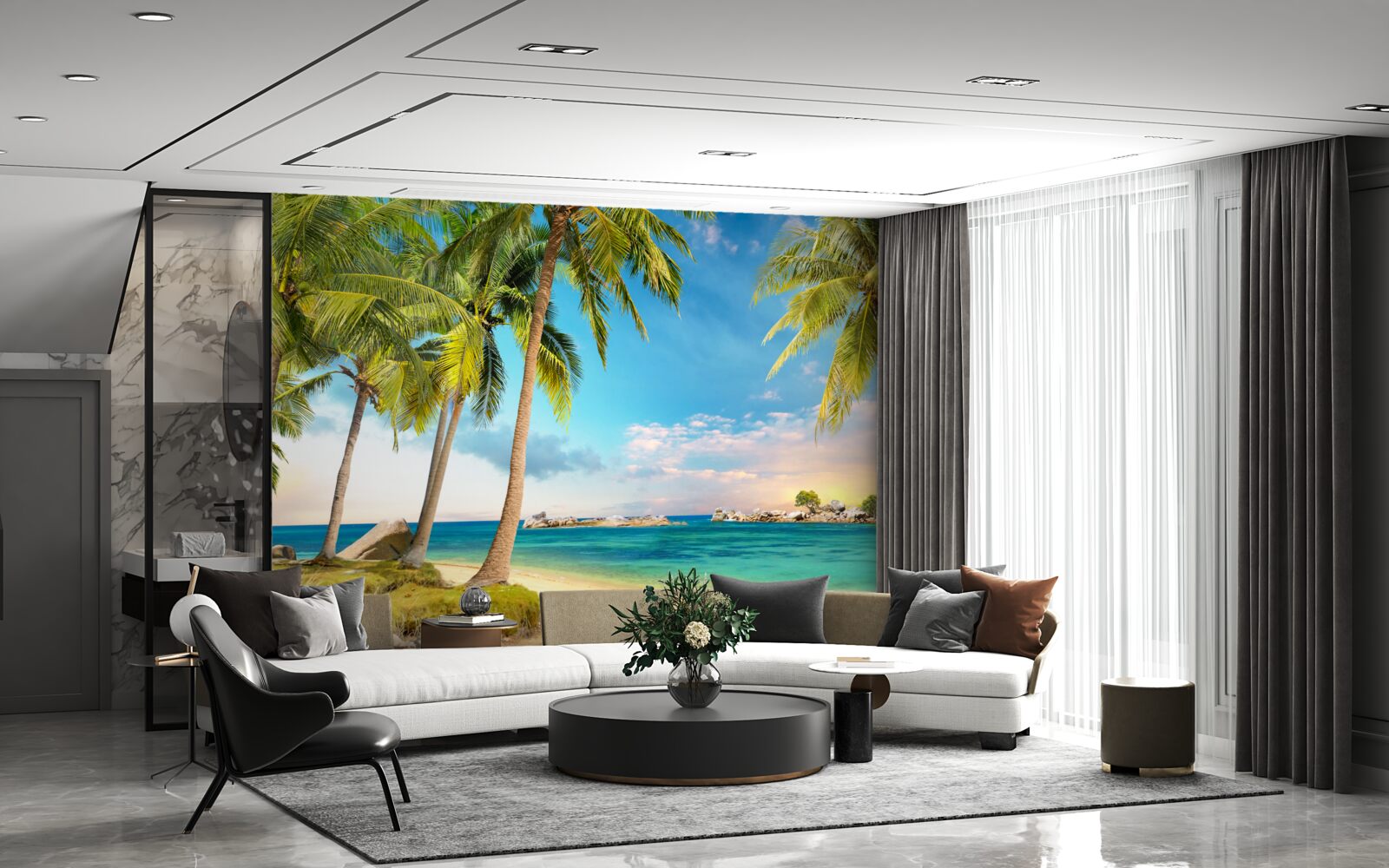 Fotobehang prachtig uitzicht op zee