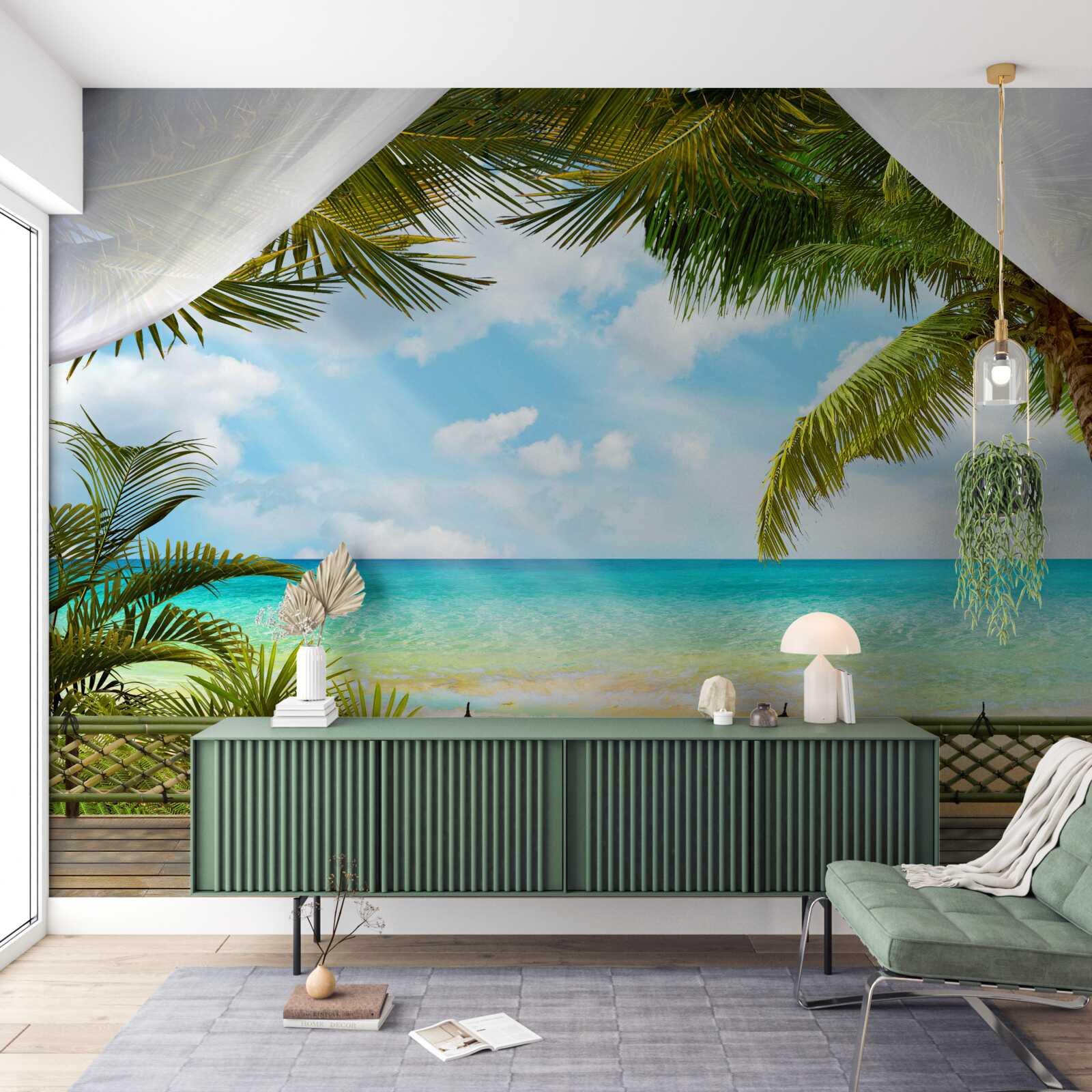 Fotobehang schilderachtig uitzicht op zee