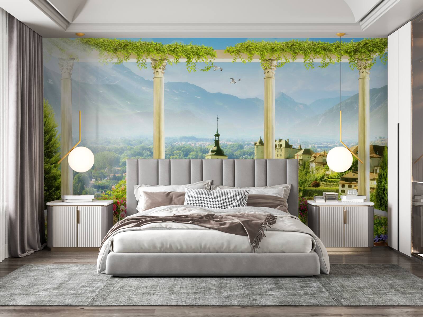 Fotobehang uitzicht op italië vanaf het balkon